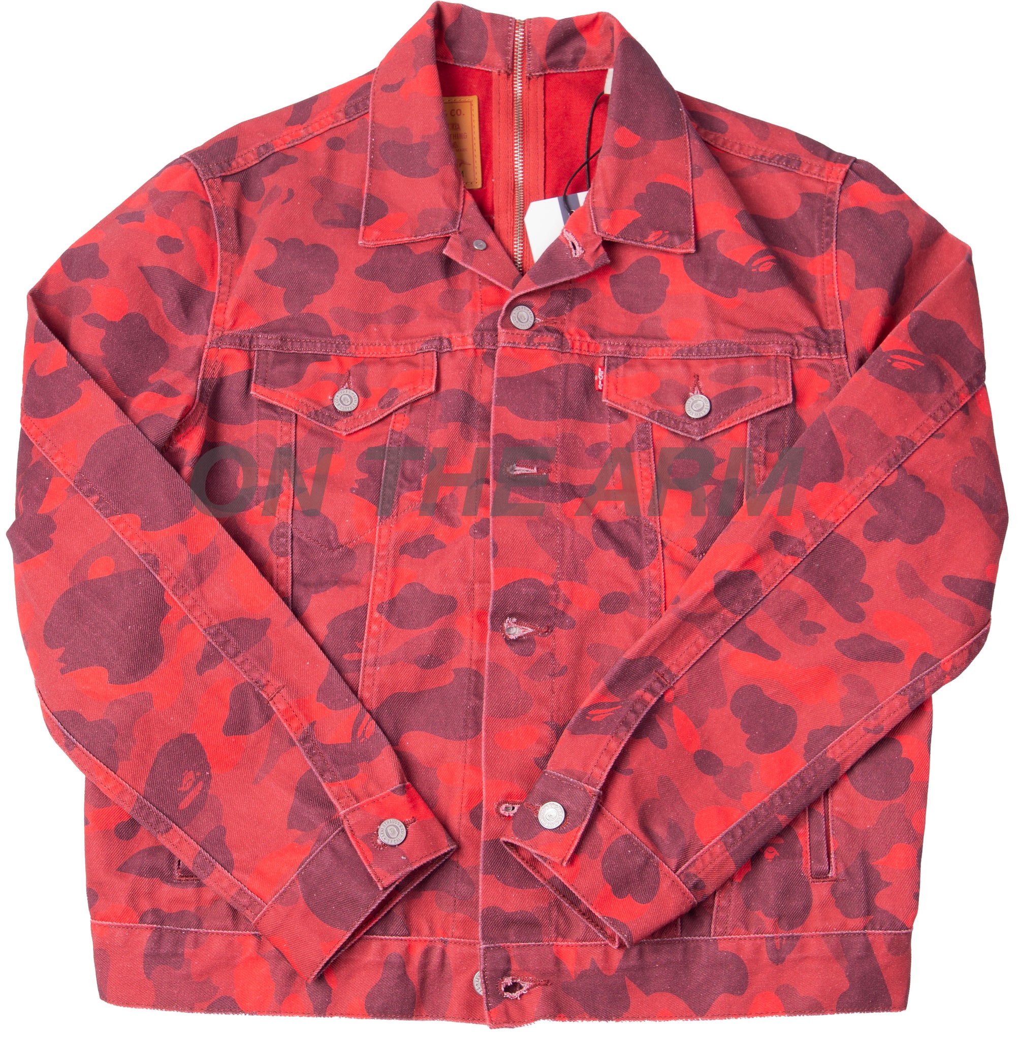 Bape Red Levi's Color Camo Trucker Jacket (Europe Exclusive)