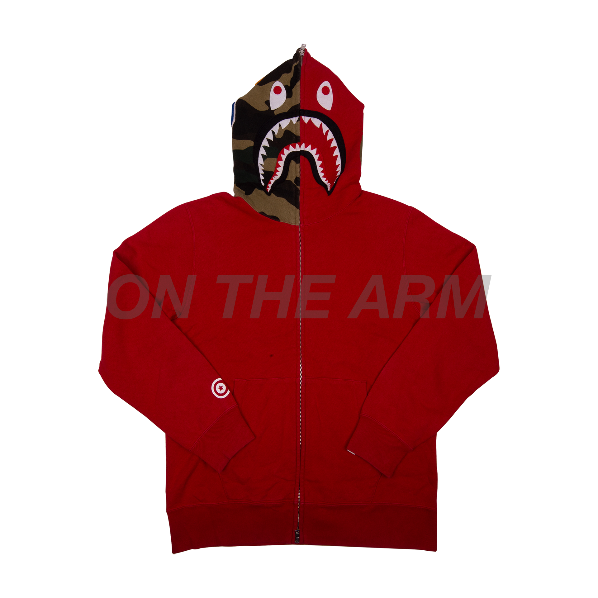 Bape Red Bapeland Shark Zip Up