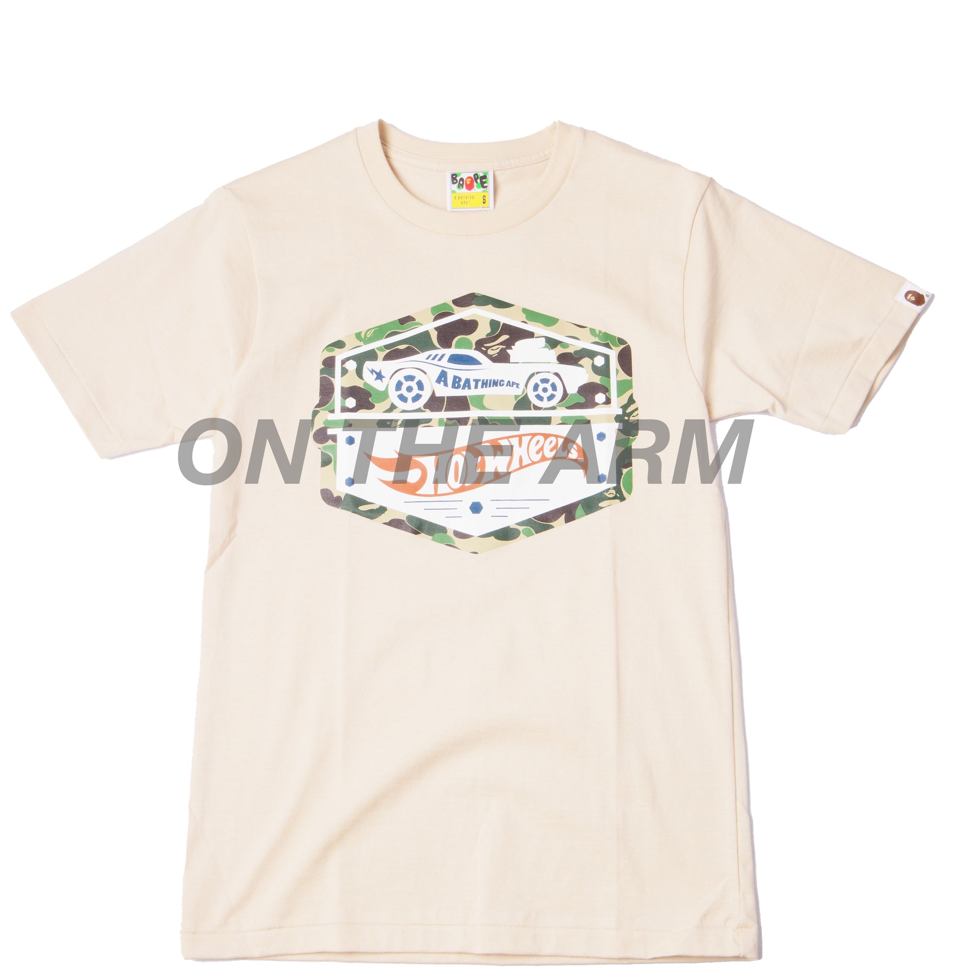 Bape Beige Hot Wheels Camo Logo Tee