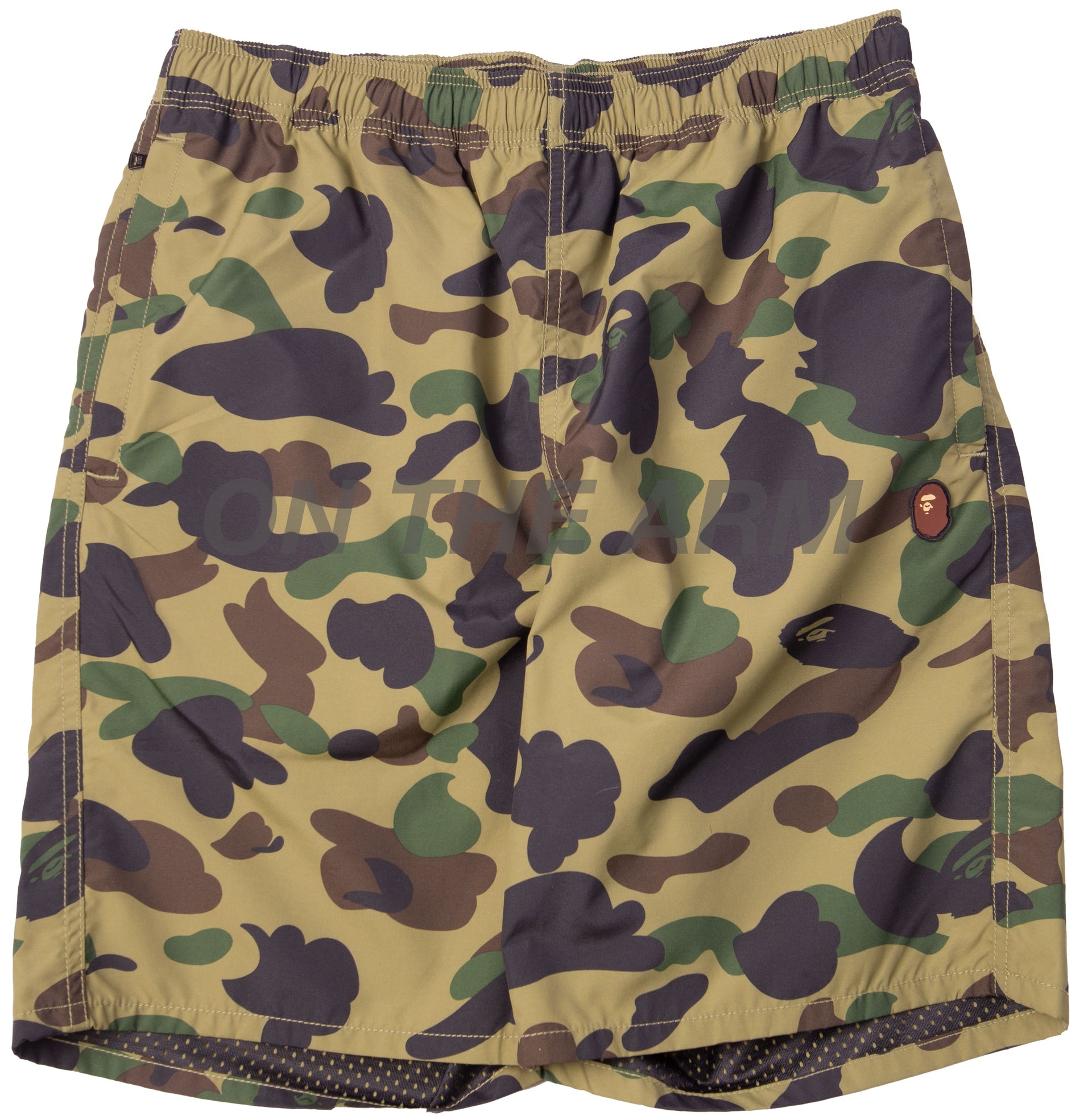 Bape Green First Camo One Point Beach Shorts