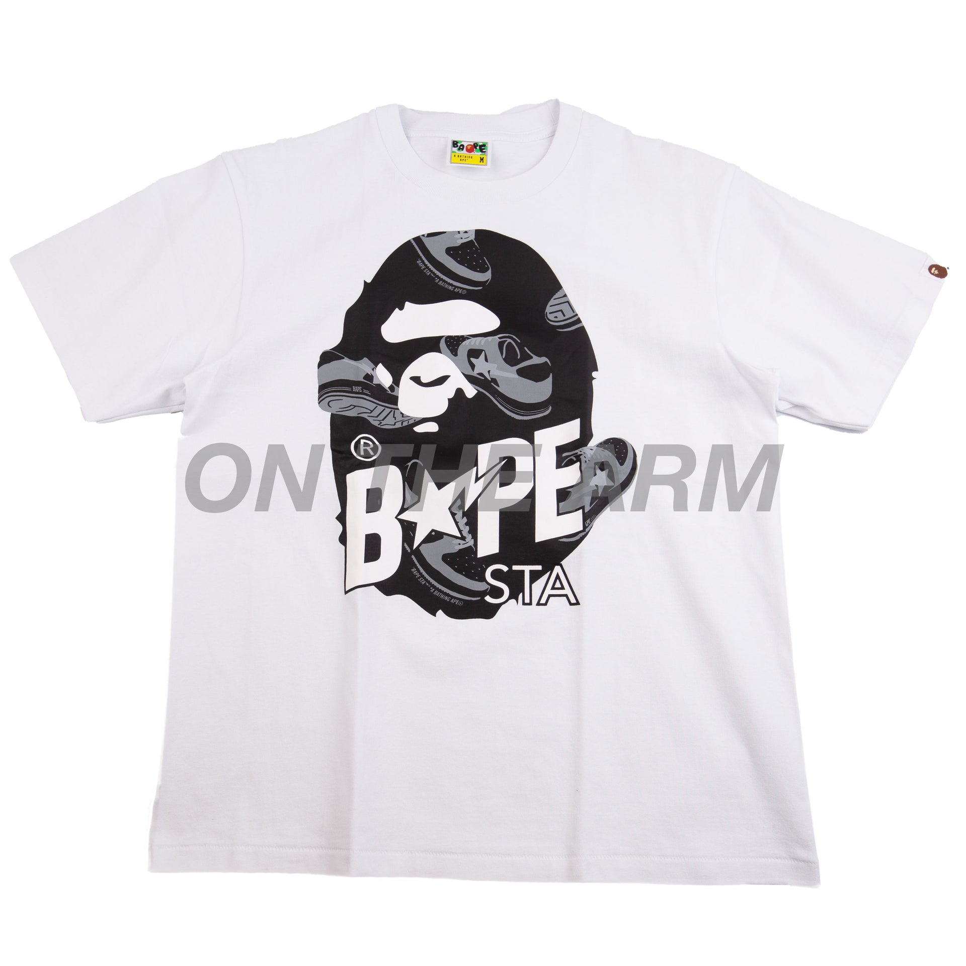 Bape White Random Bapesta By Bathing Ape Tee