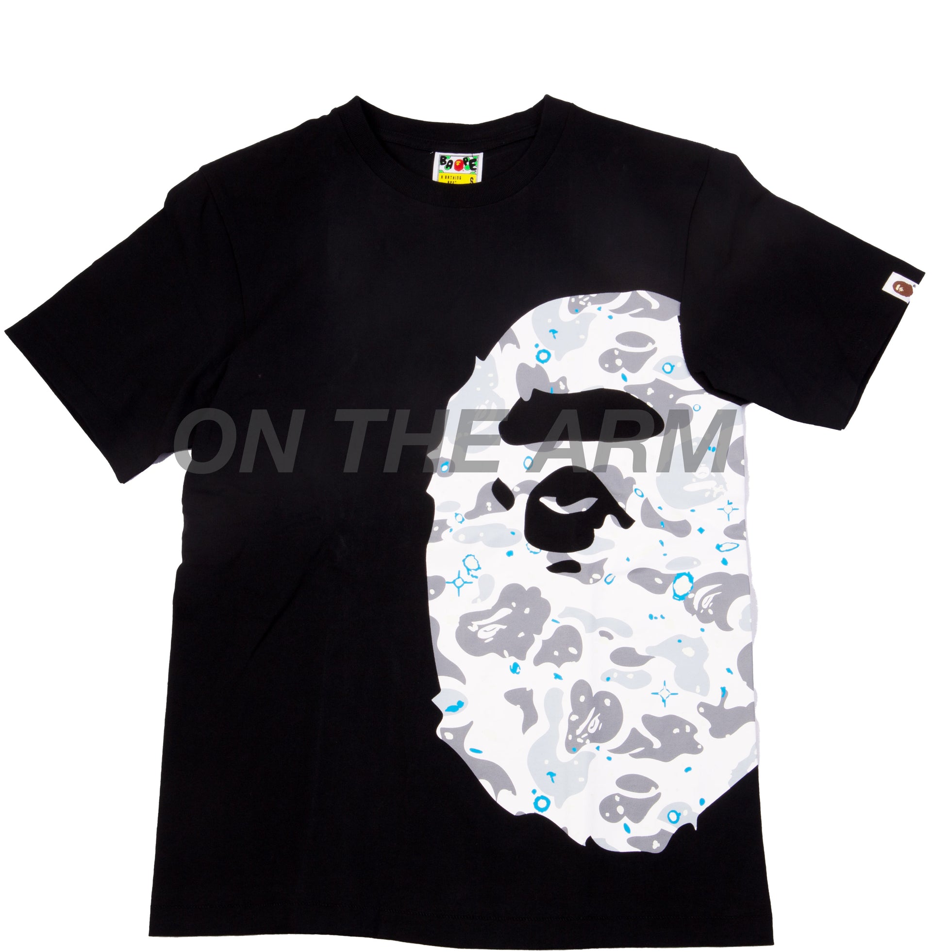 Bape Black/Space Camo Side Ape Head Tee