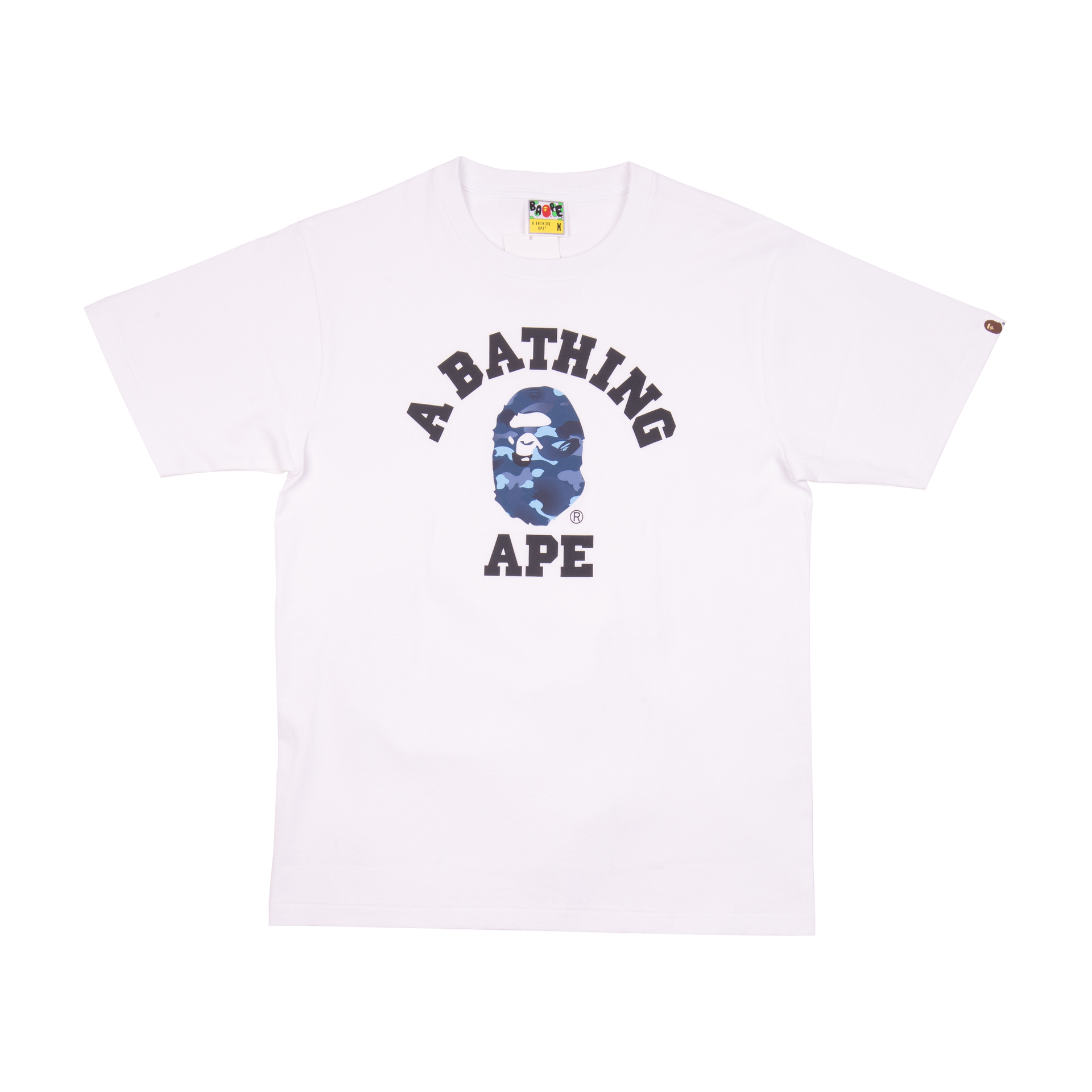 Bape White Blue Camo College Tee