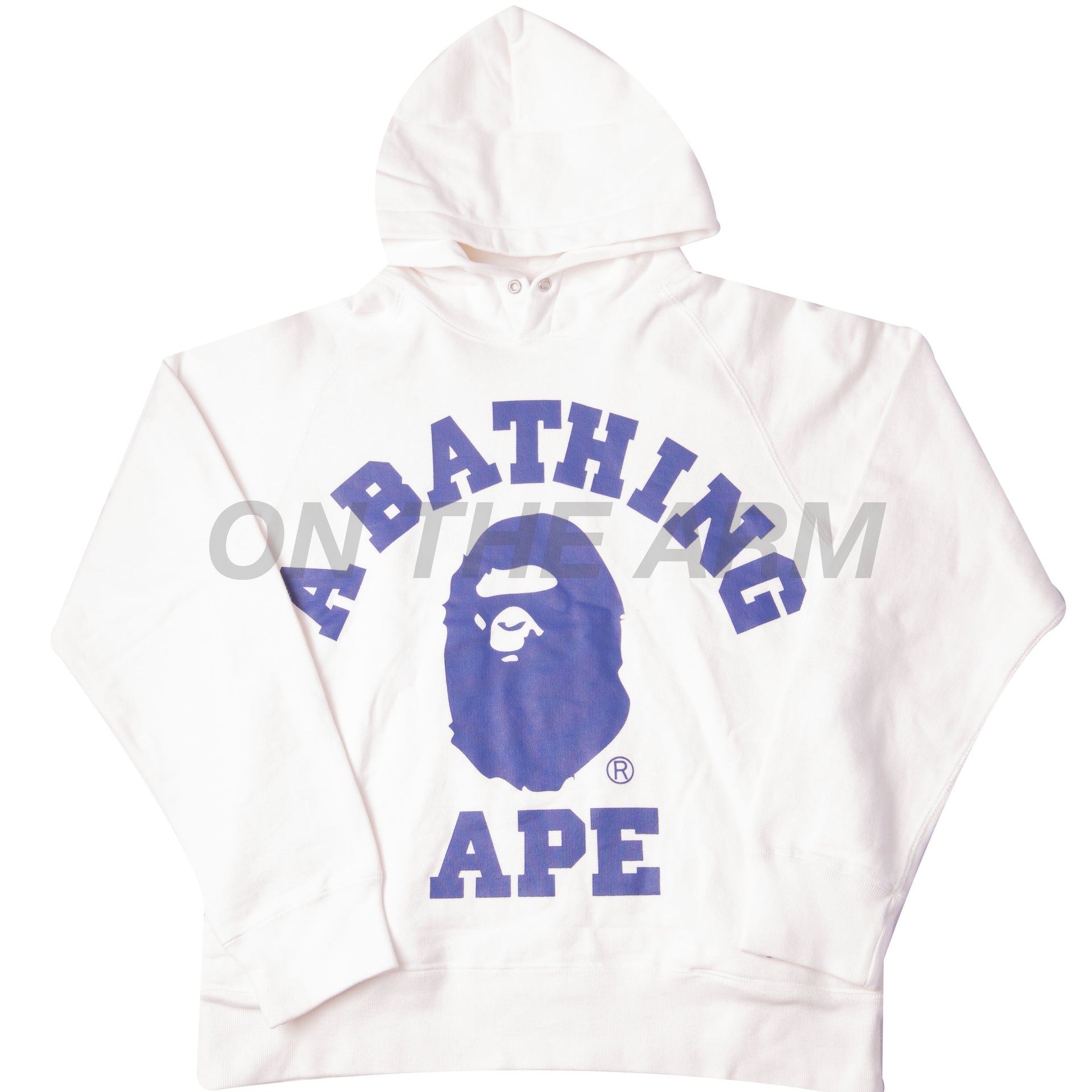 Bape White Big College Hoodie USED