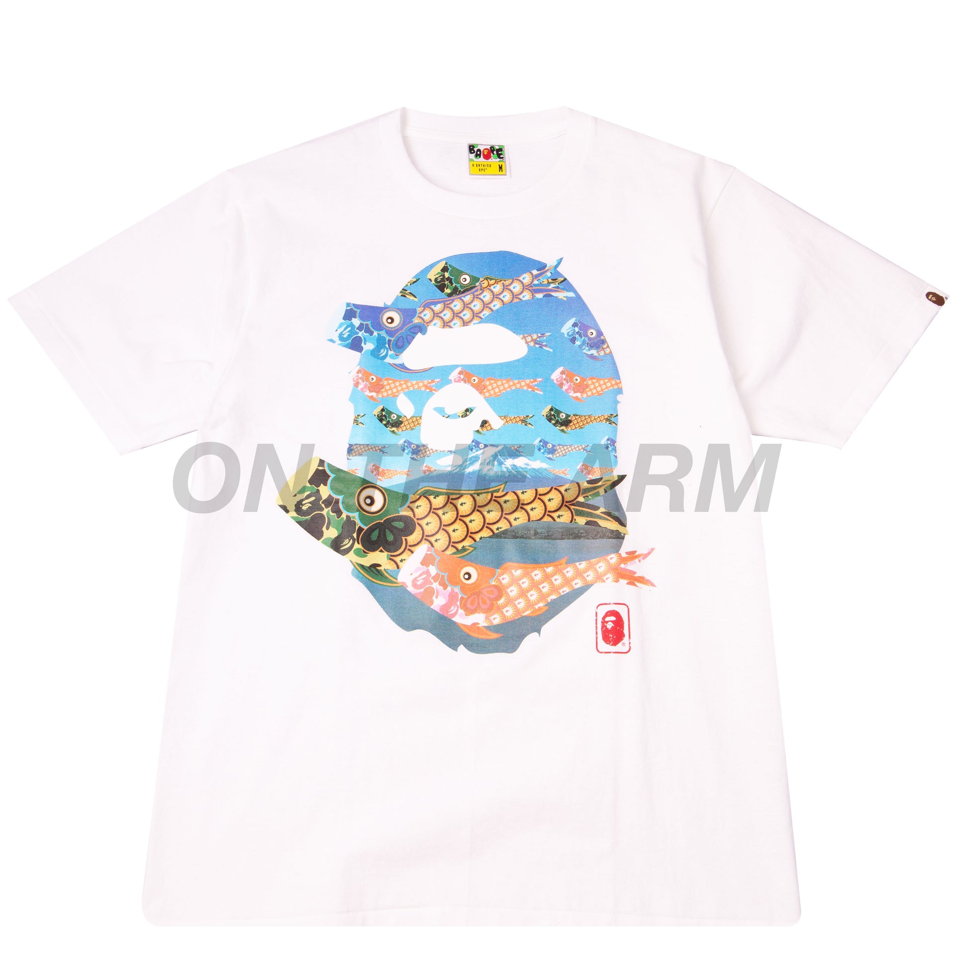 Bape White Carp Flags Ape Head Tee