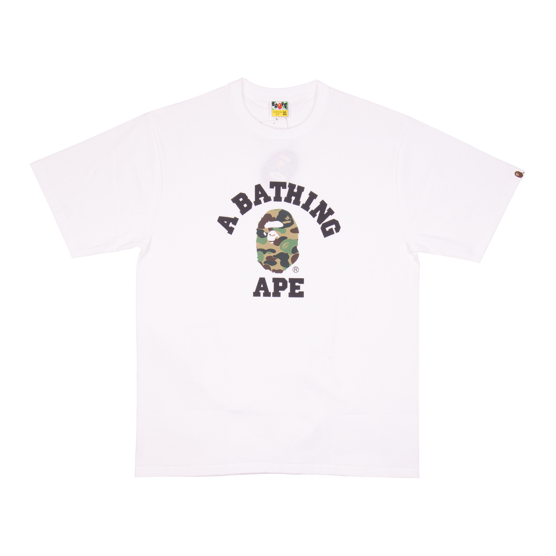 BAPE White x Green Reflector ABC College Tee
