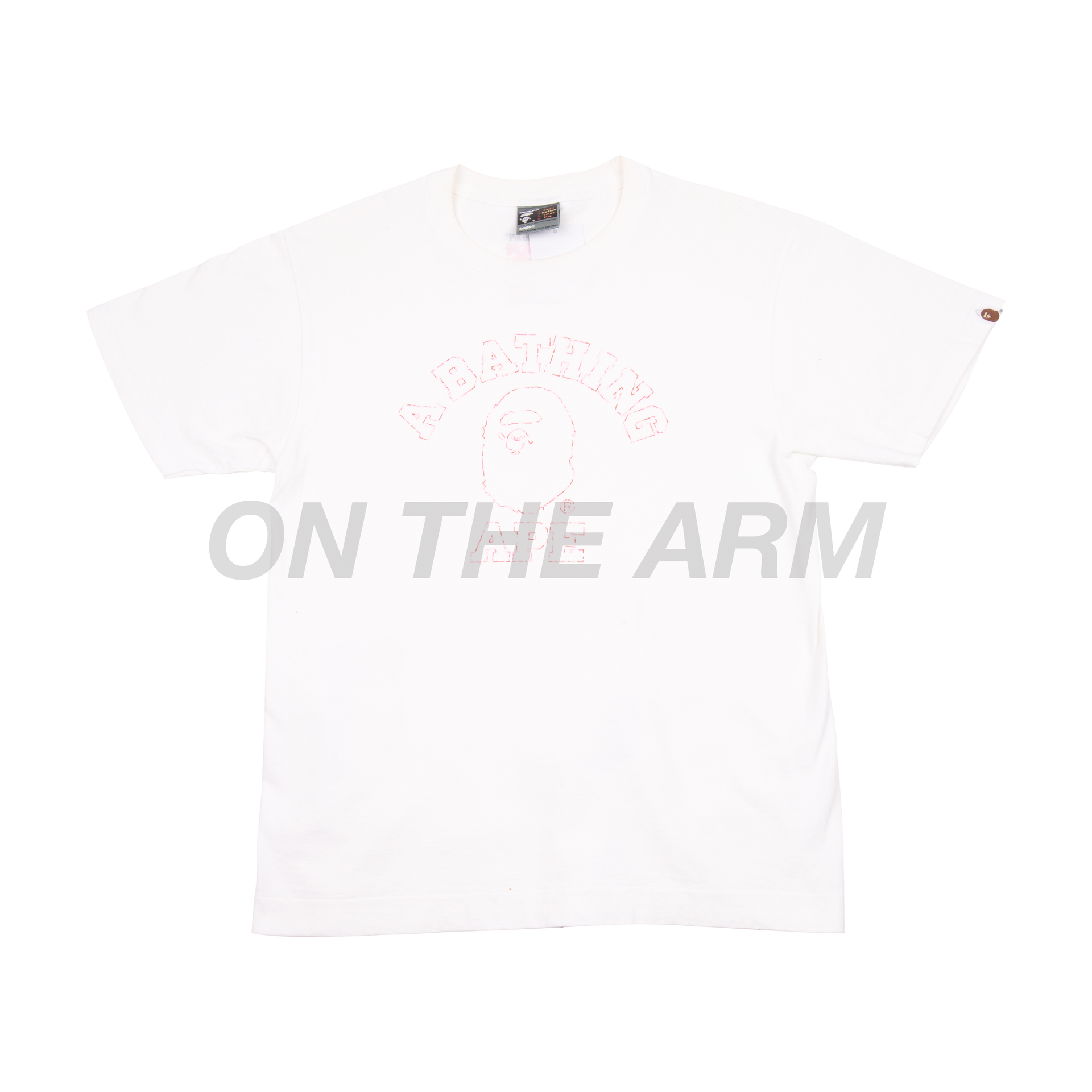 Bape White Pink Camo College Tee