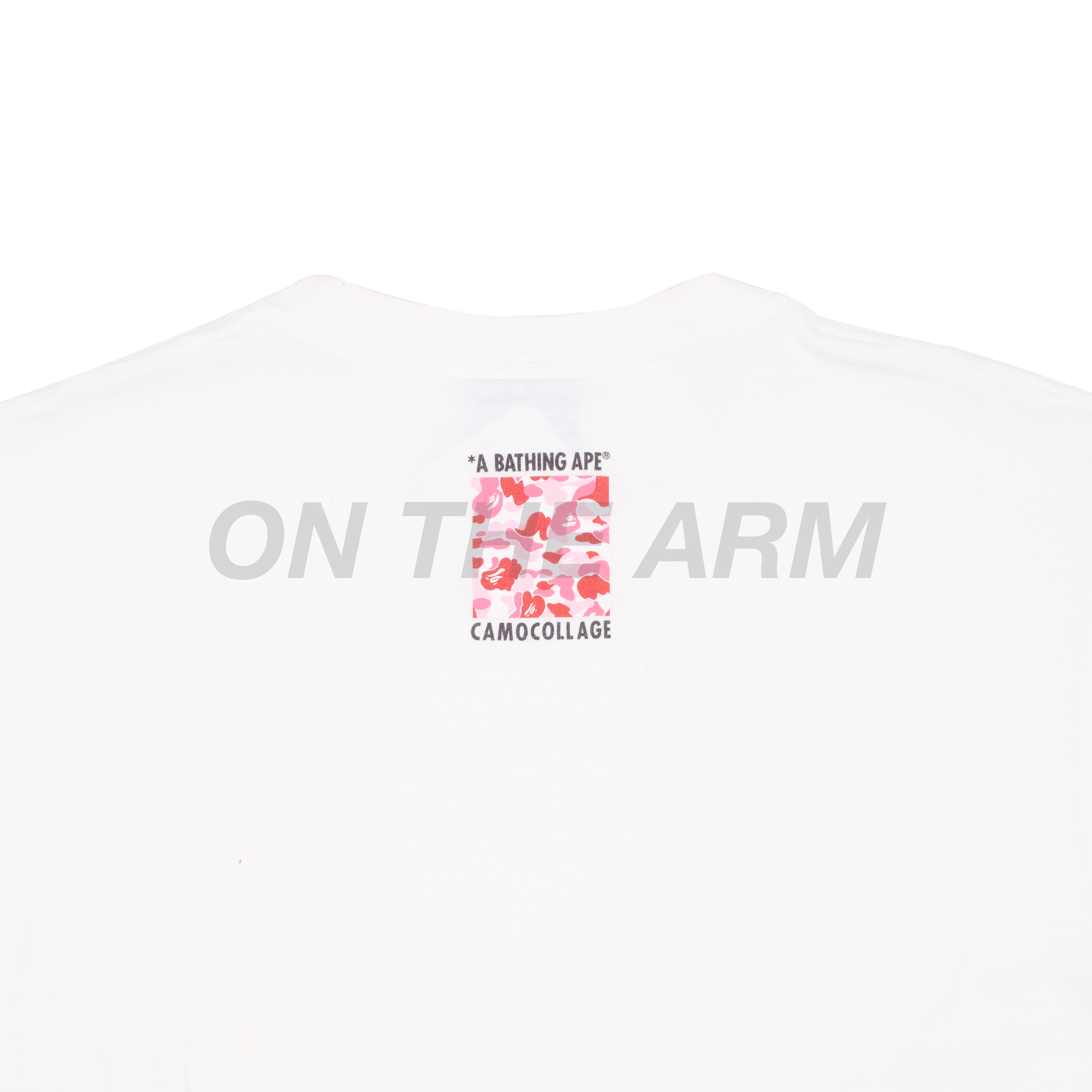 Bape White Pink Camo College Tee