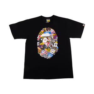 Bape Black Patched Big Ape Head Tee