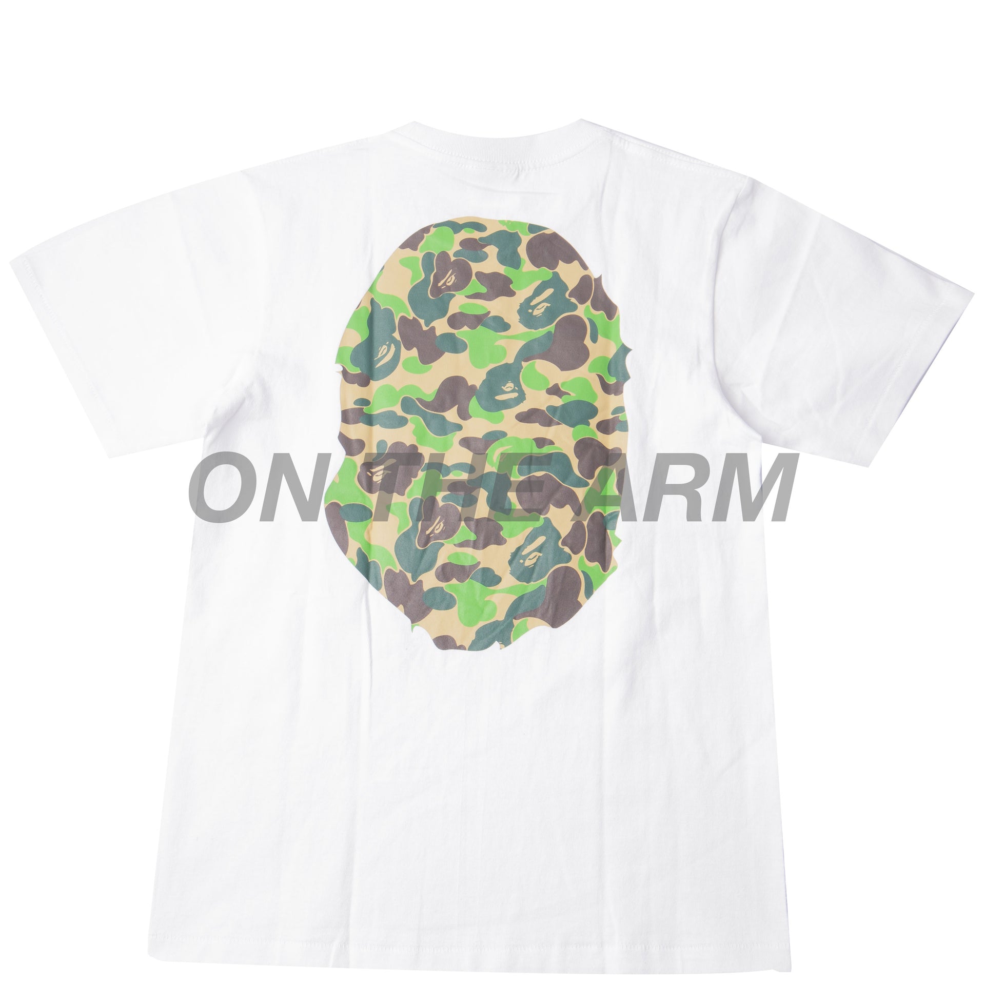 Bape White/Green ABC Camo Big Ape Head Tee