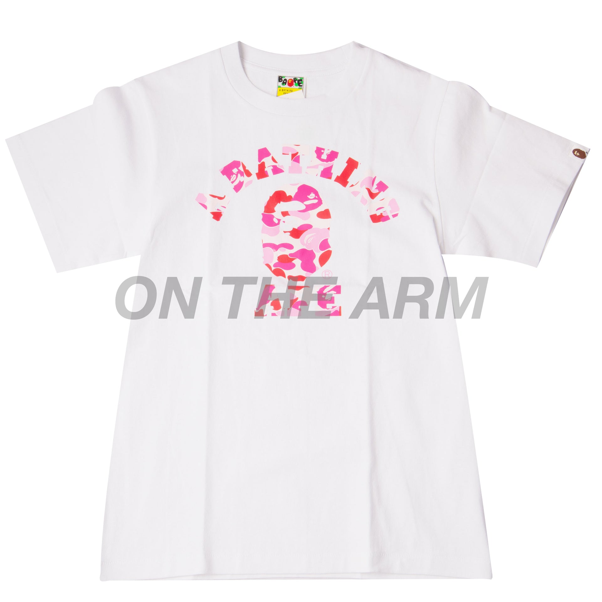 Bape White/Pink ABC Camo College Tee