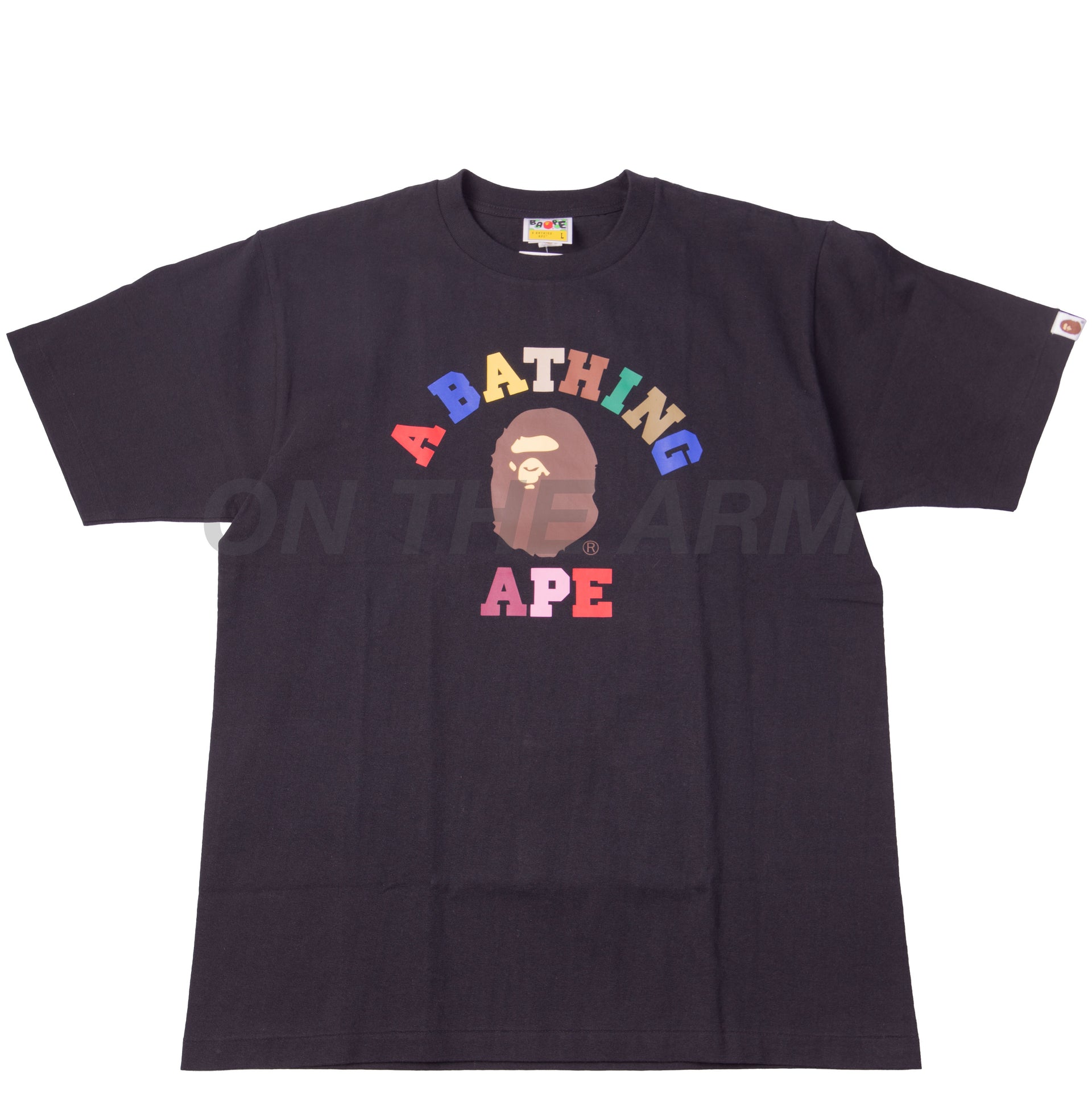 Bape Black Colors College Logo Tee