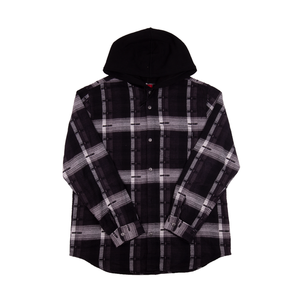 Supreme Black Hooded Jacquard Flannel