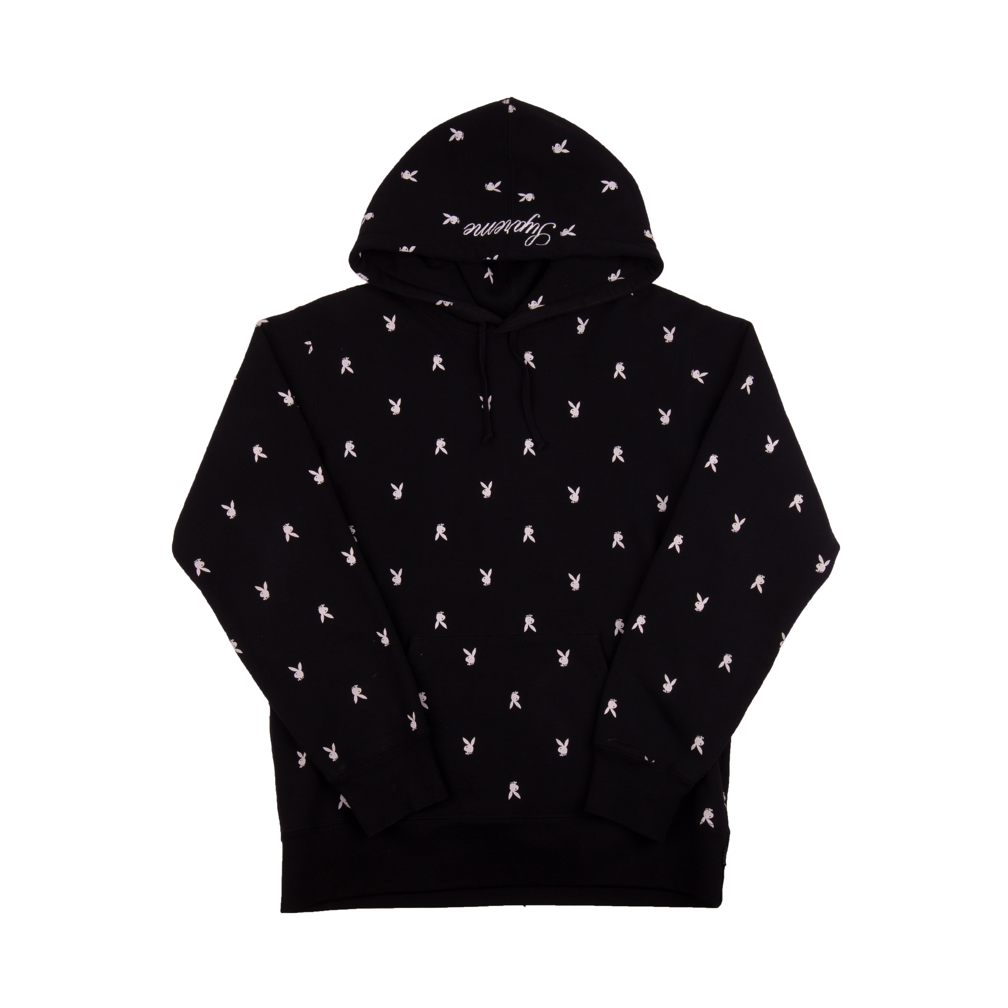 Supreme Black Playboy Hoodie On The Arm