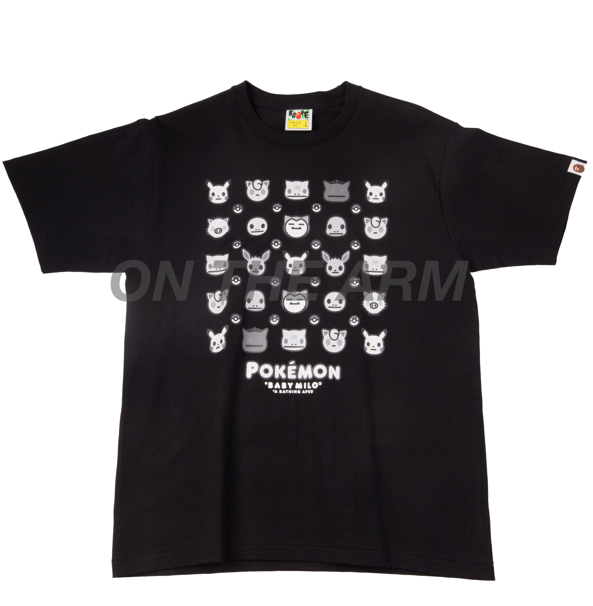 Bape Black Pokemon Monotone Baby Milo Tee