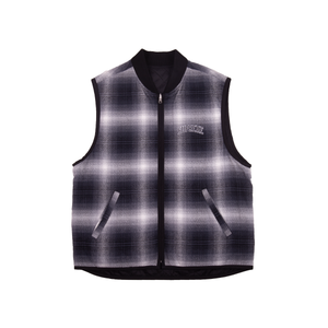 Supreme Black Reversible Plaid Vest
