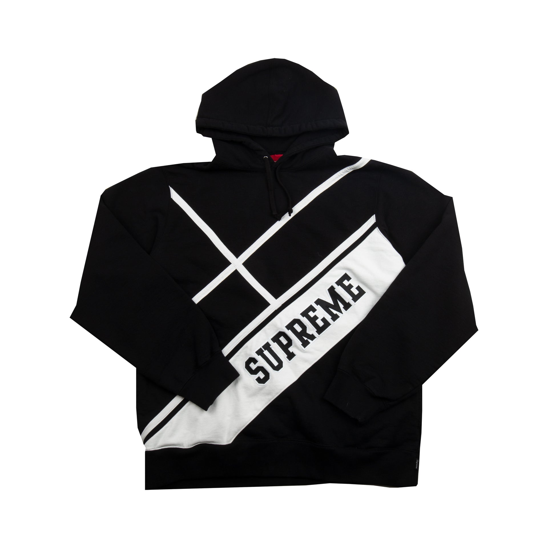Supreme Black Diagonal Hoodie