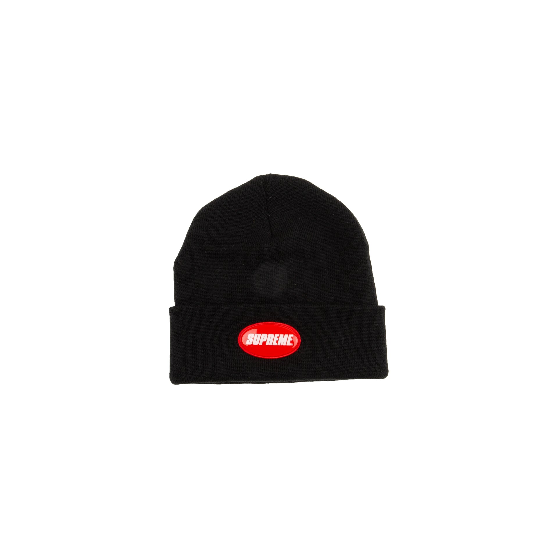 Supreme Black Rubber Patch Beanie