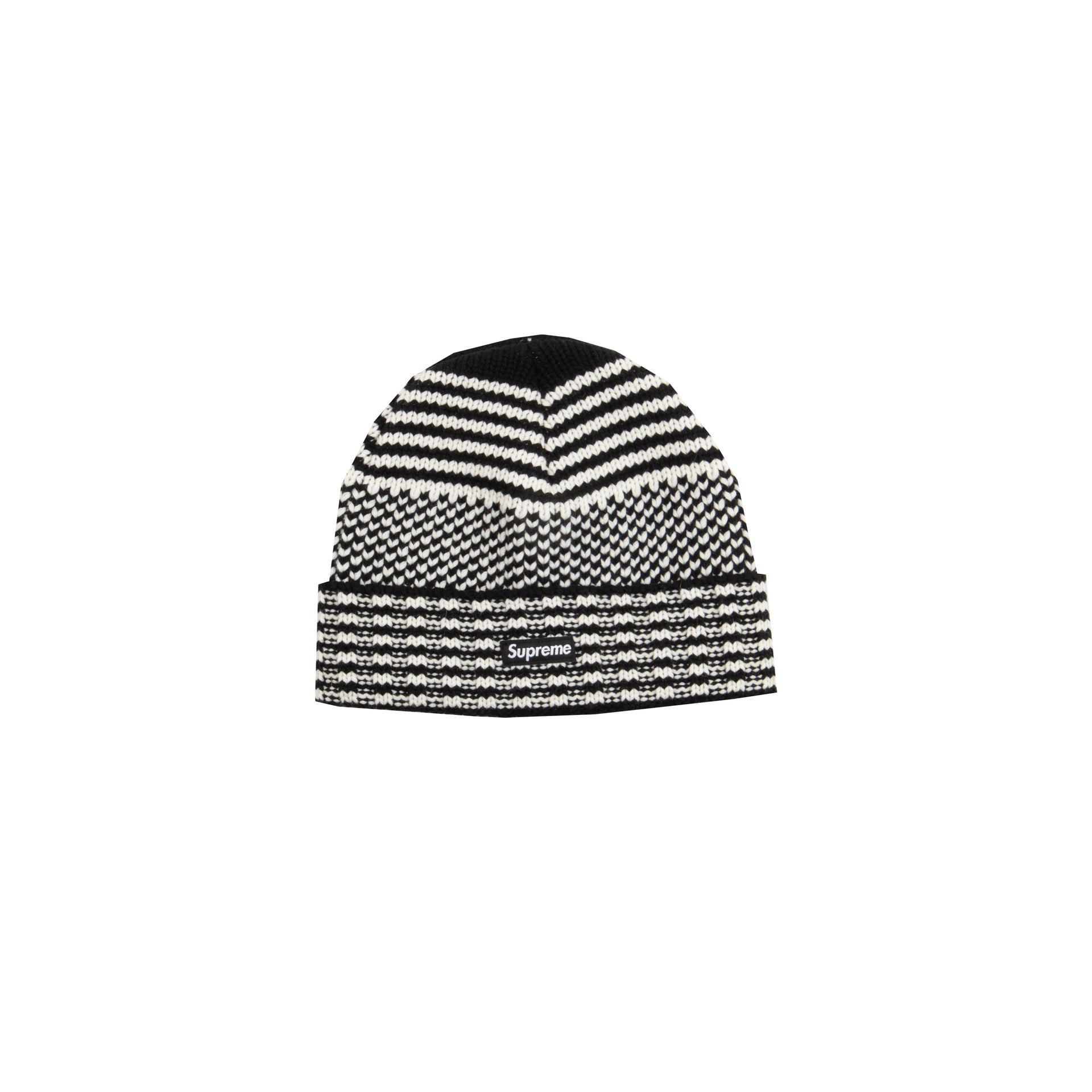 Supreme Black Wool Jacquard Beanie