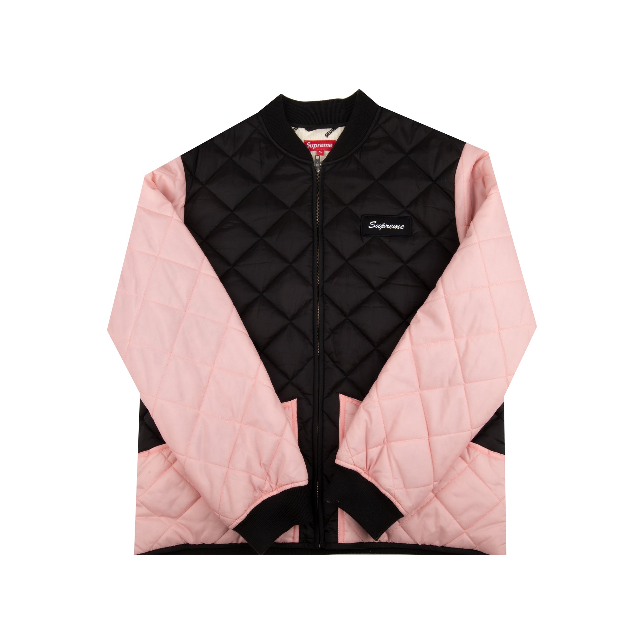 Supreme Pink Color Blocked Quilted Jacket