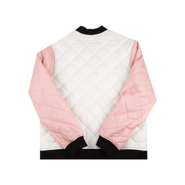 Supreme Pink Color Blocked Quilted Jacket