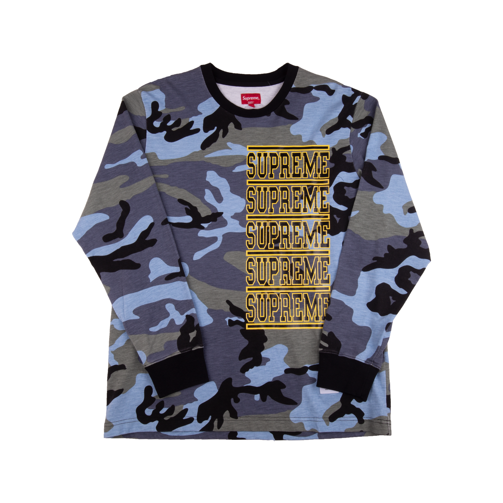 Supreme Blue Camo Stacked L/S – On The Arm