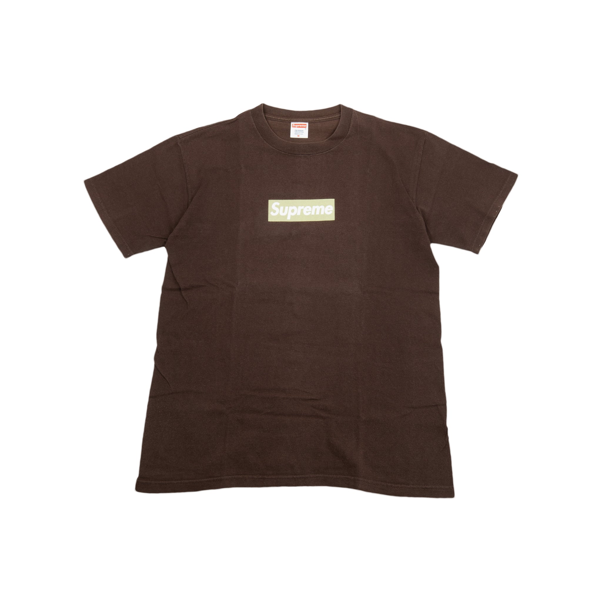 Supreme Brown Lime Box Logo Tee On The Arm