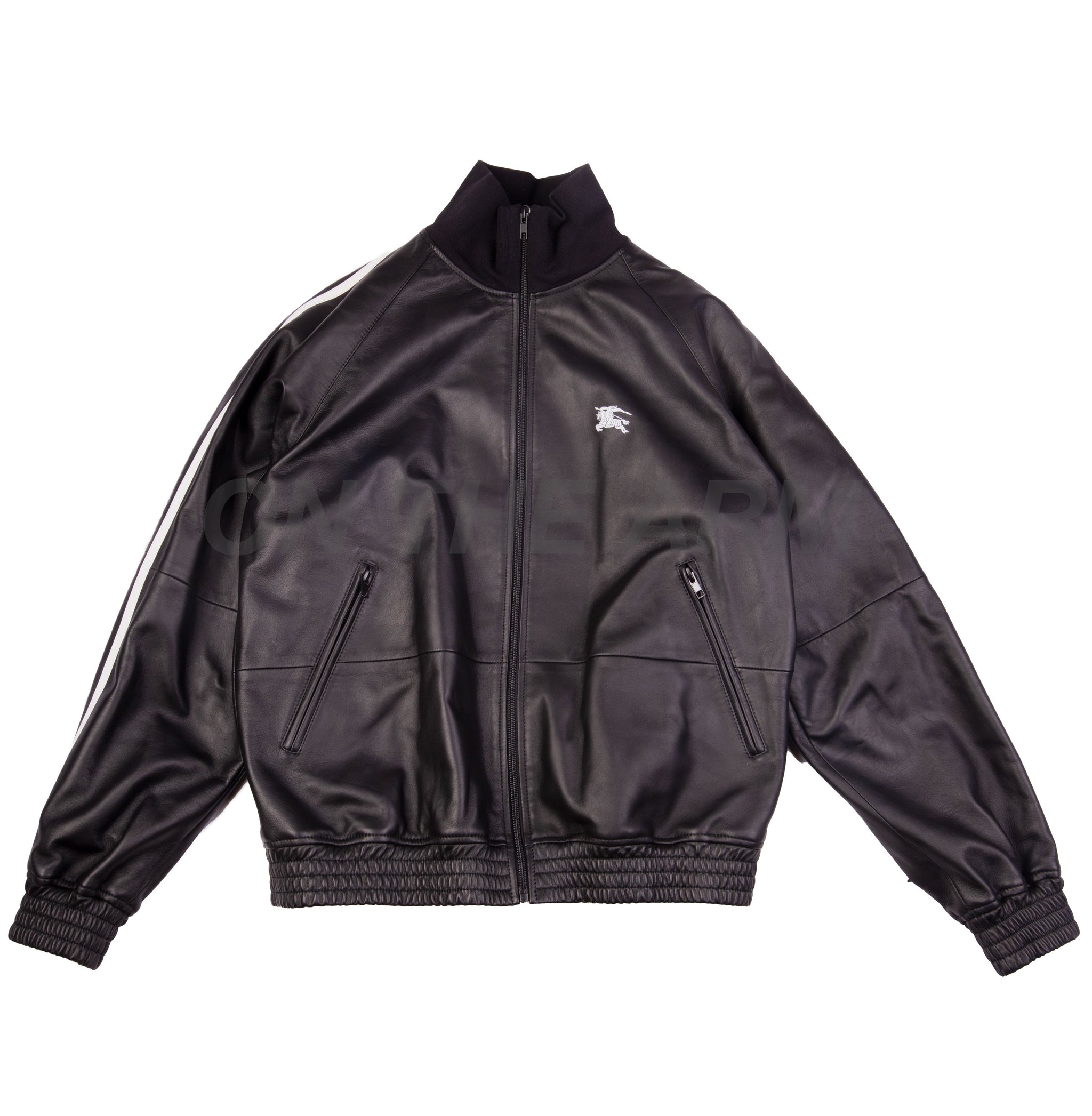 Supreme Black Burberry Leather Jacket – On The Arm
