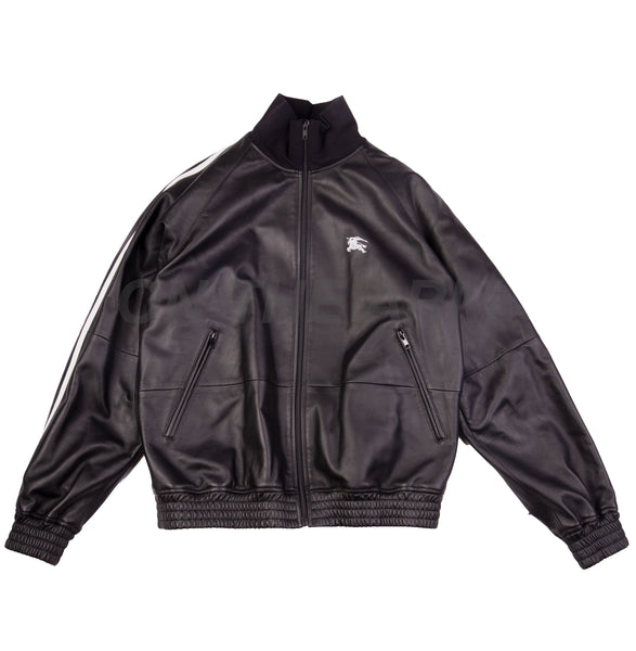 Supreme Black Burberry Leather Jacket
