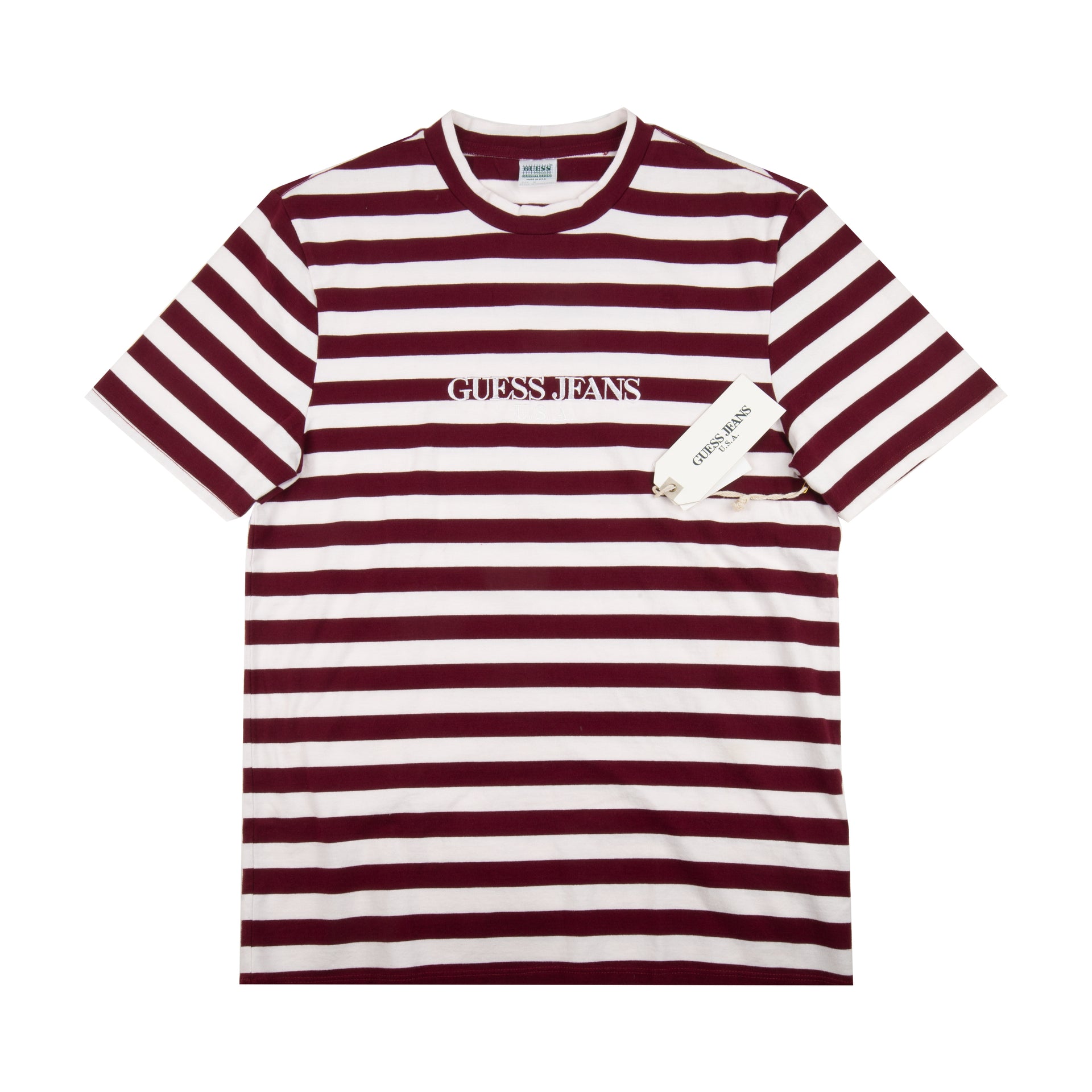 Guess Jeans Burgundy Striped Tee