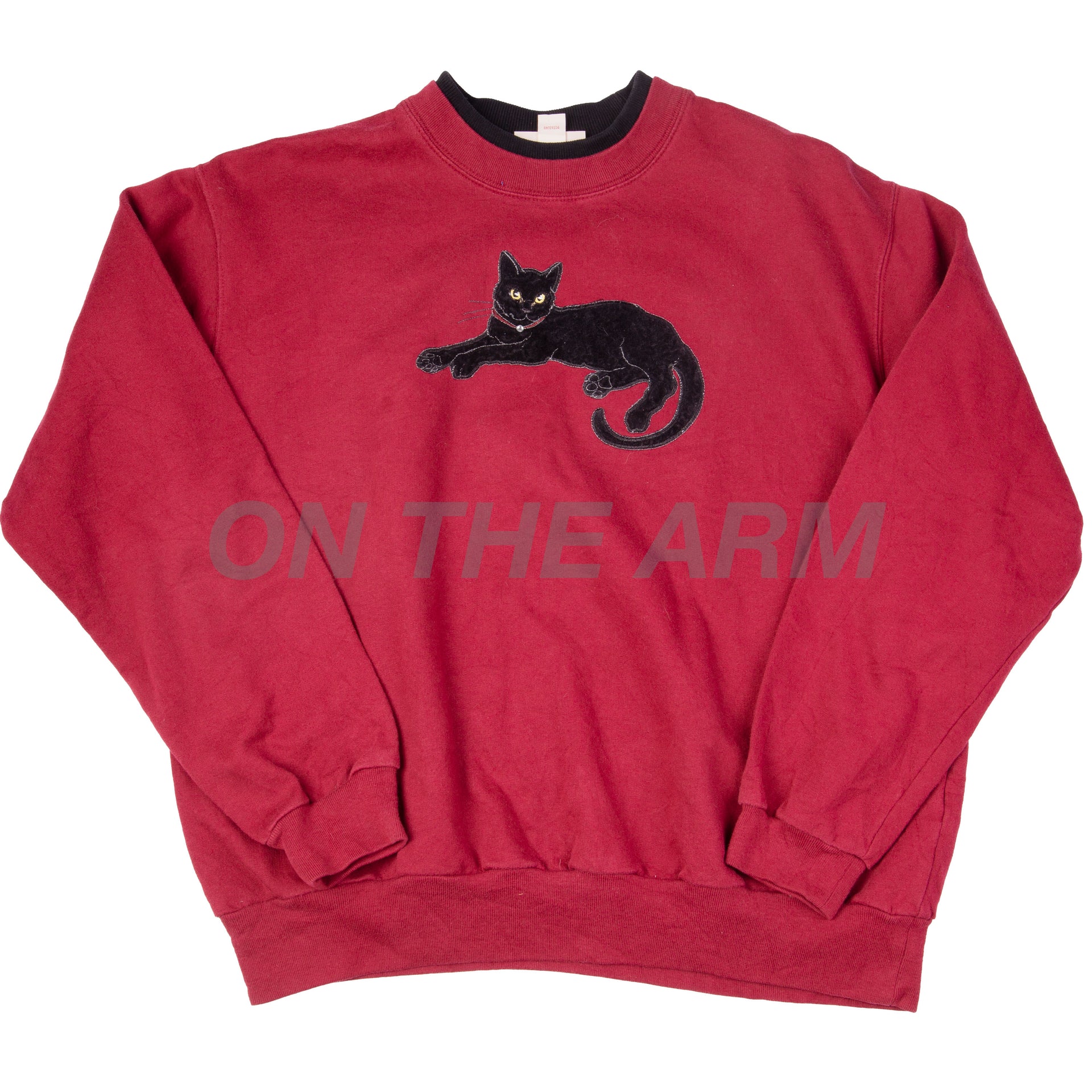 Vintage Burgundy Black Cat Crew