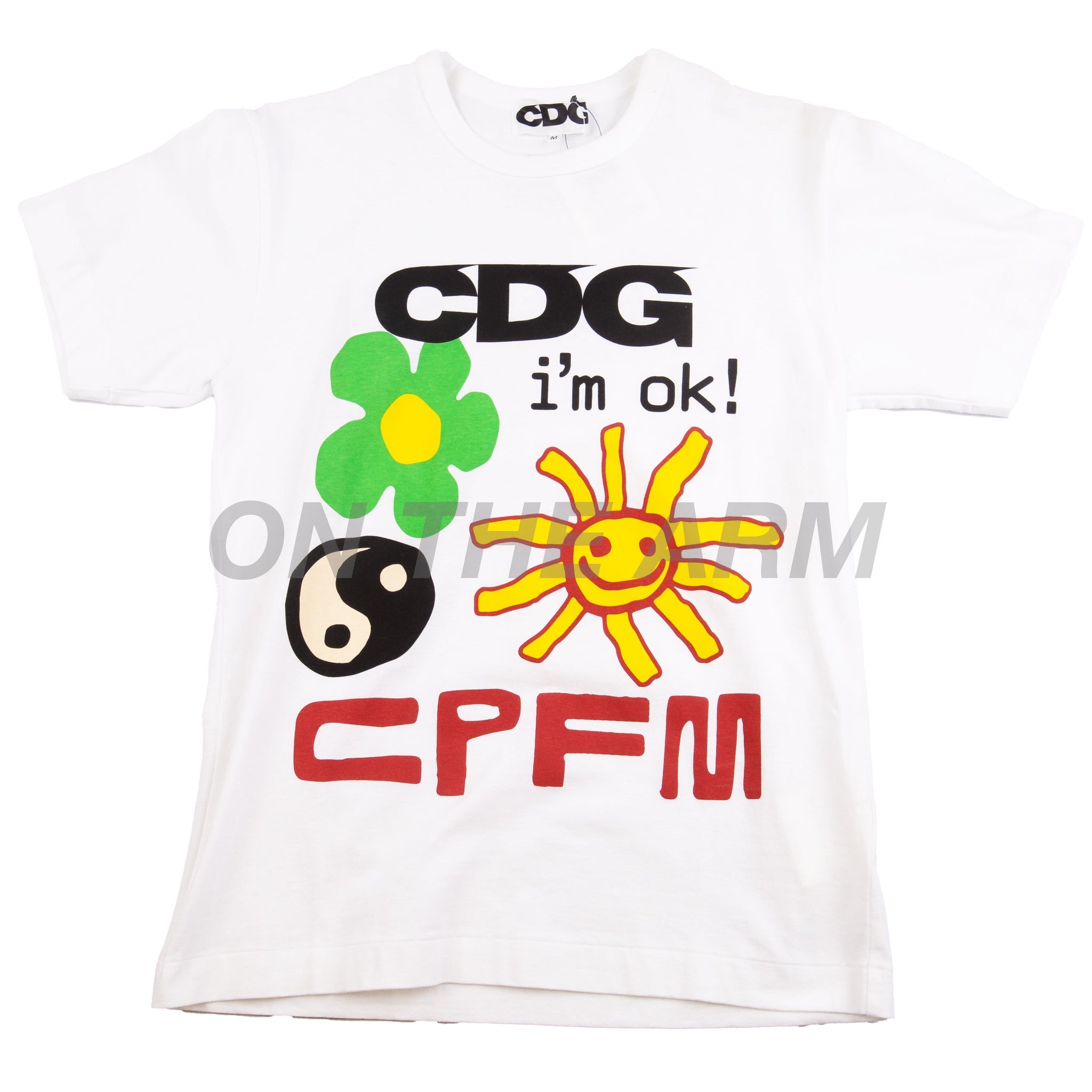 CDG White CPFM I'm Ok Tee