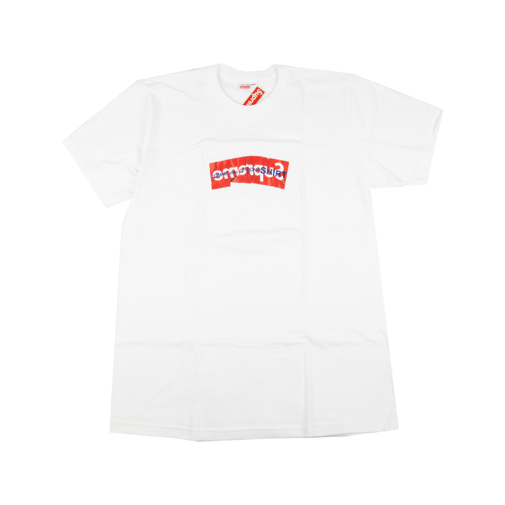 Supreme White CDG Box Logo Tee