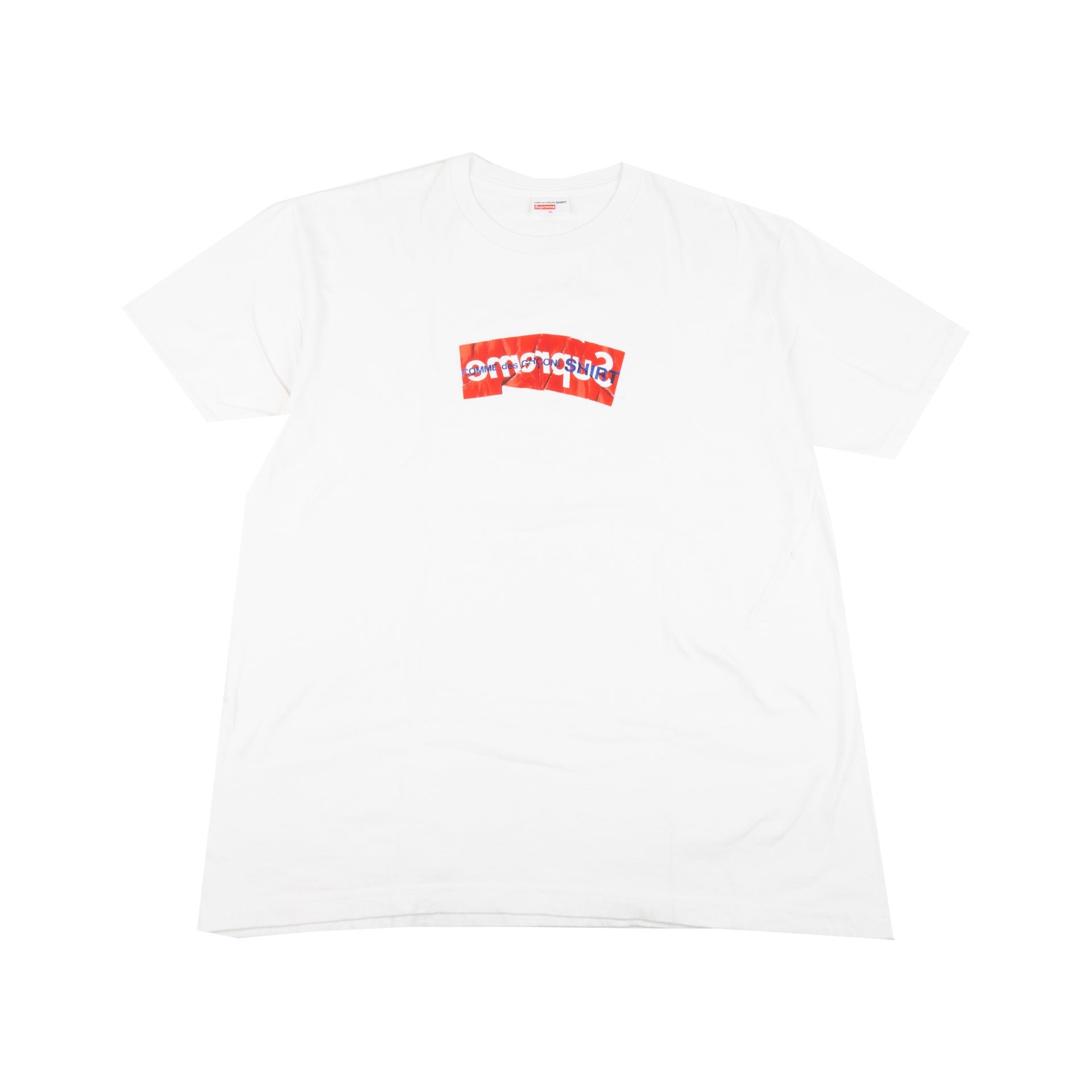 Supreme White CDG Box Logo Tee