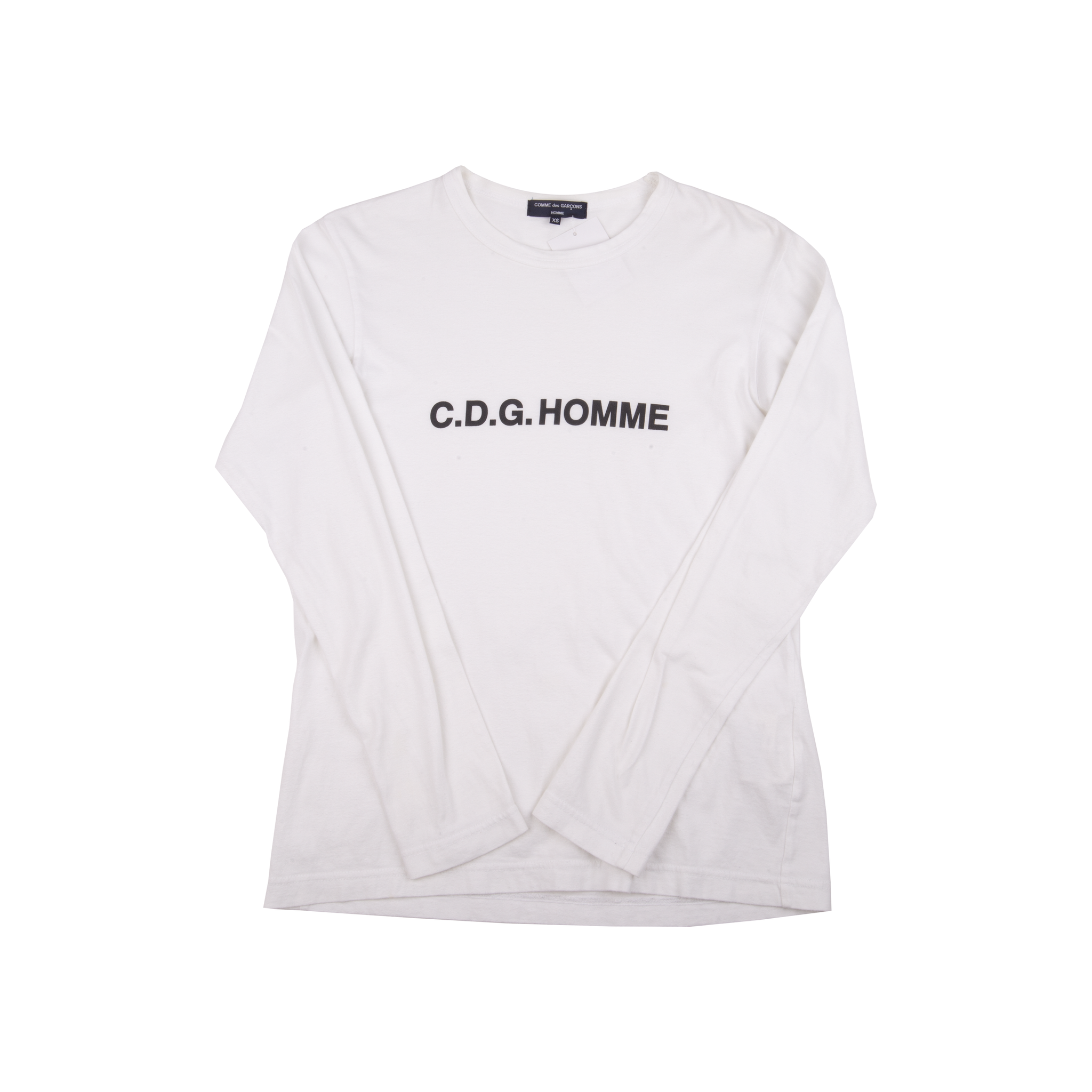 CDG Homme White Logo L/S