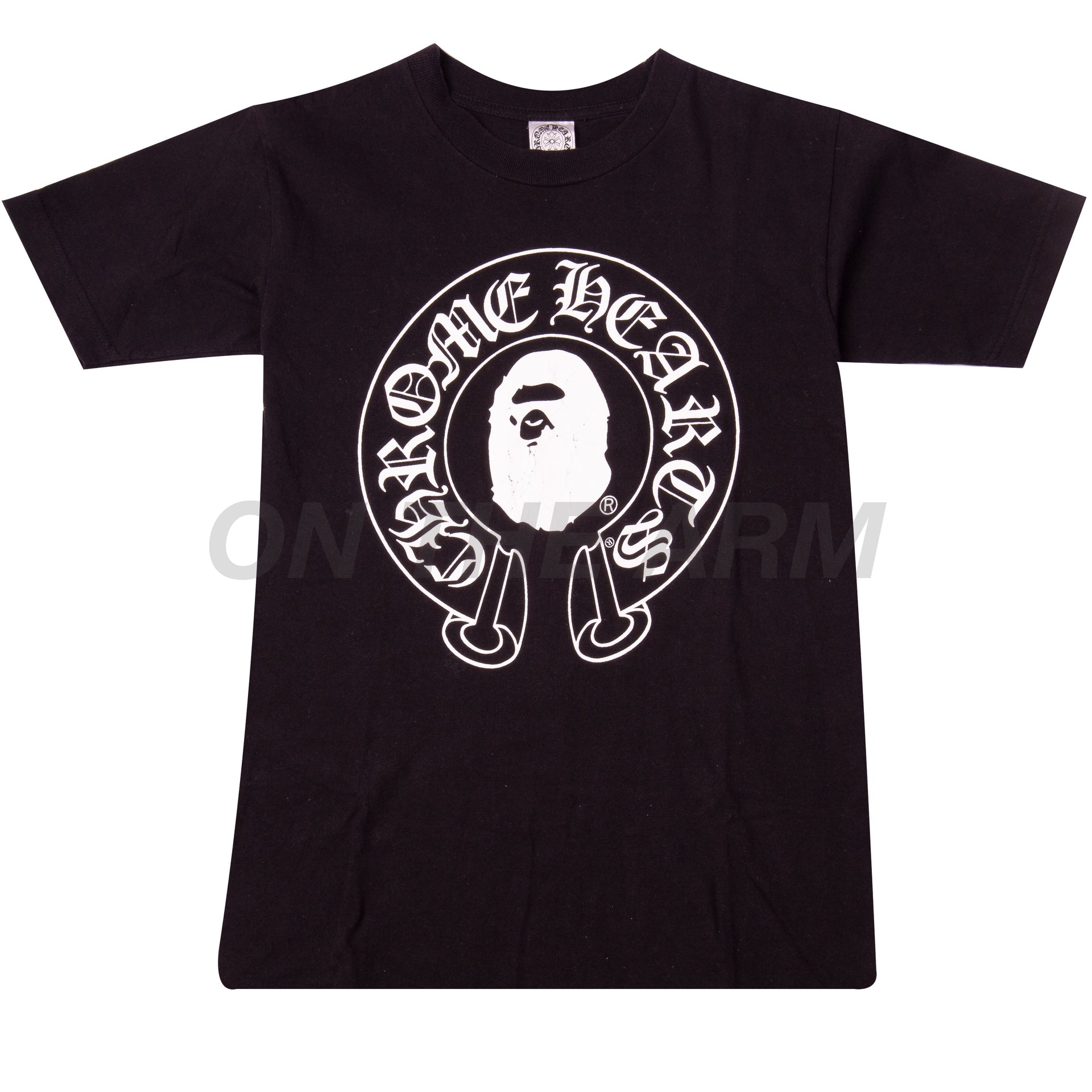 Bape Black Chrome Hearts Horse Shoe Tee USED