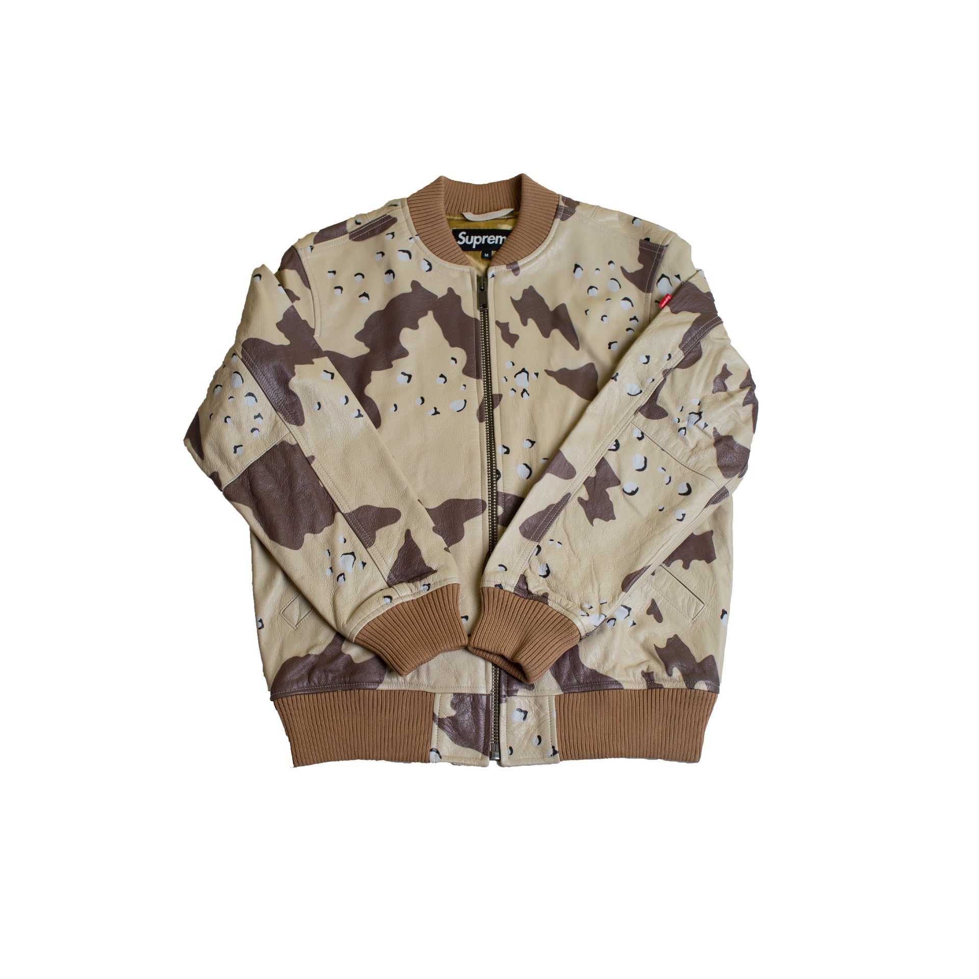 Supreme Desert Camo Leather MA-1 Jacket