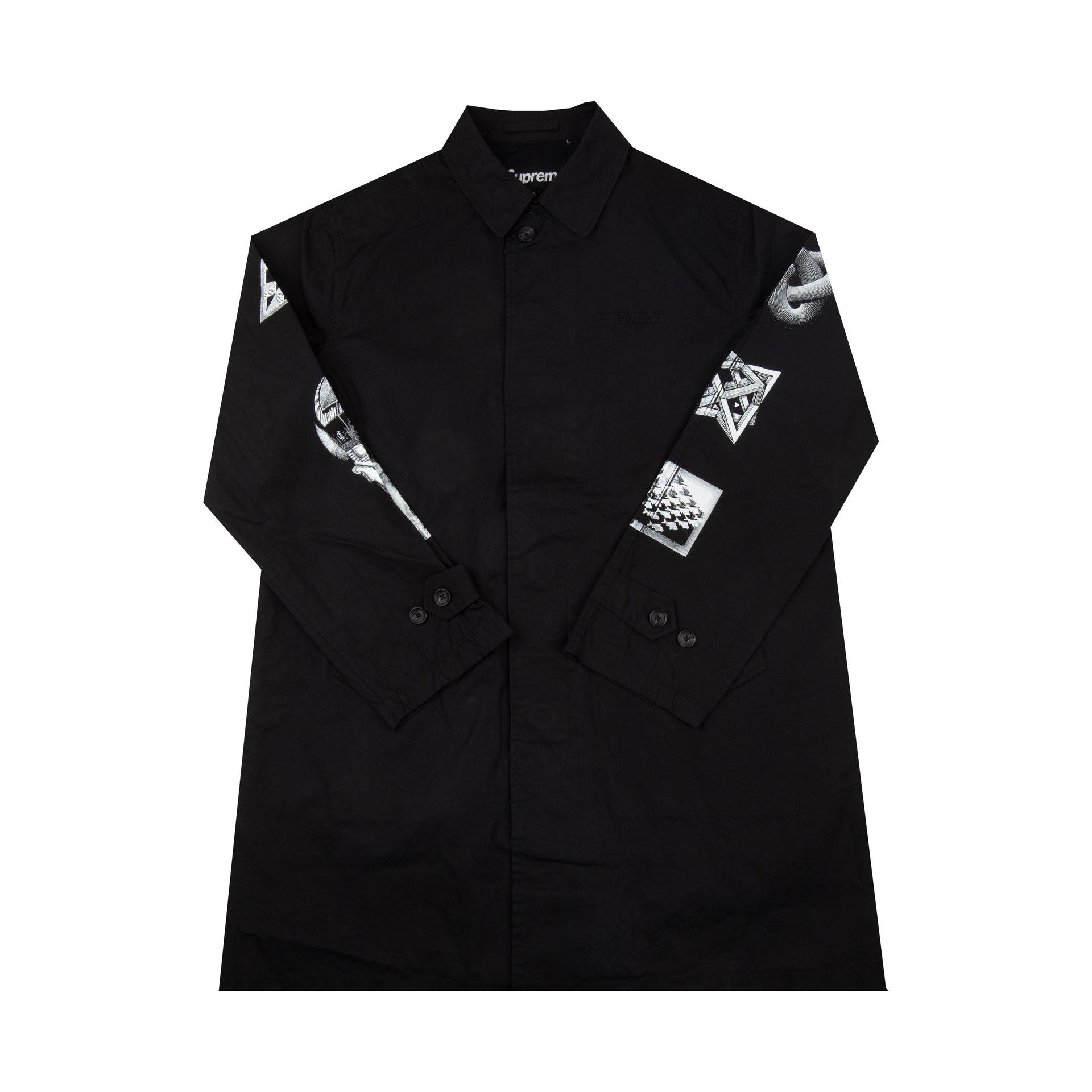 Supreme Black MC Escher Trench Coat