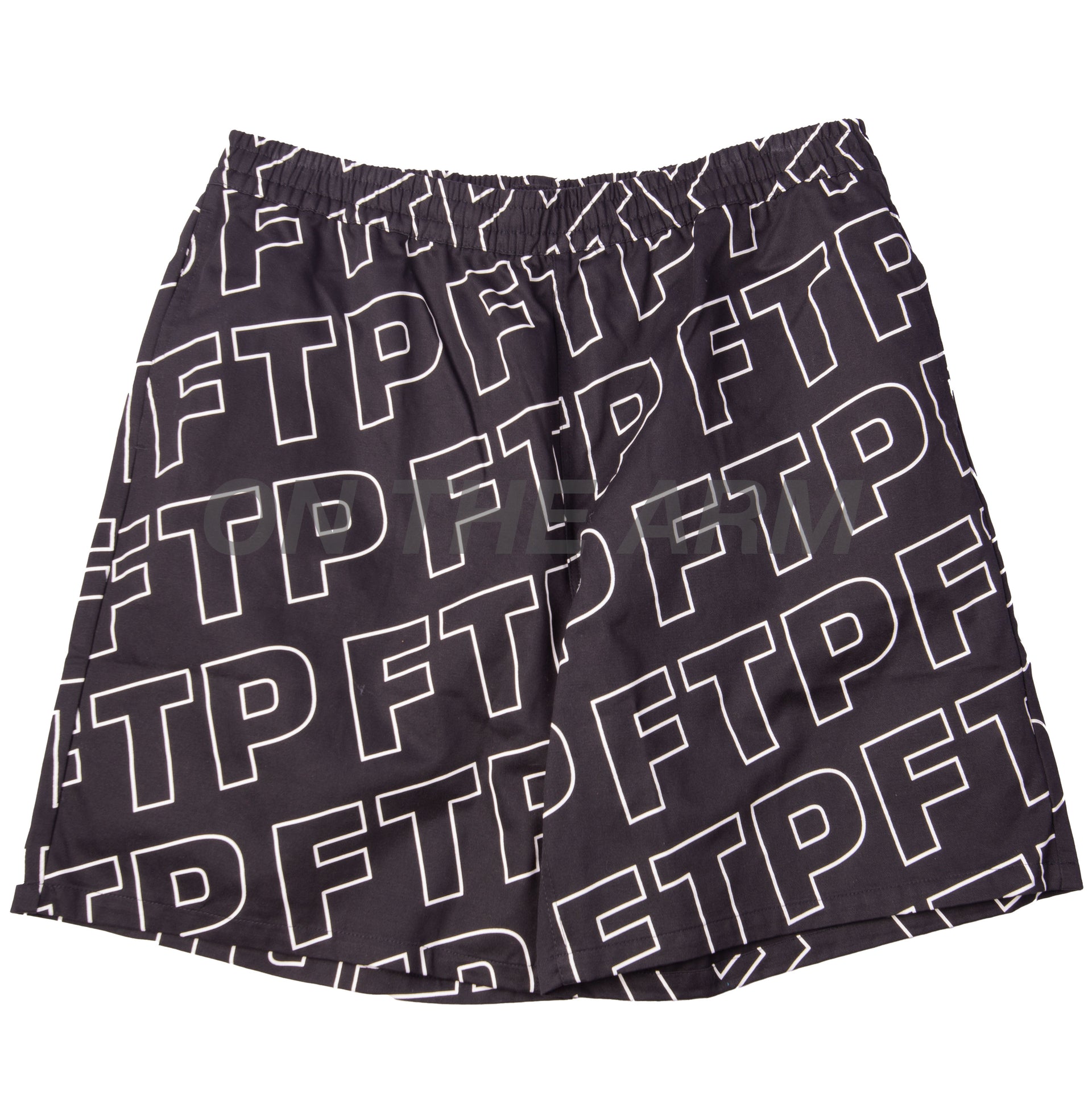 FTP Black All Over Outline Logo Shorts