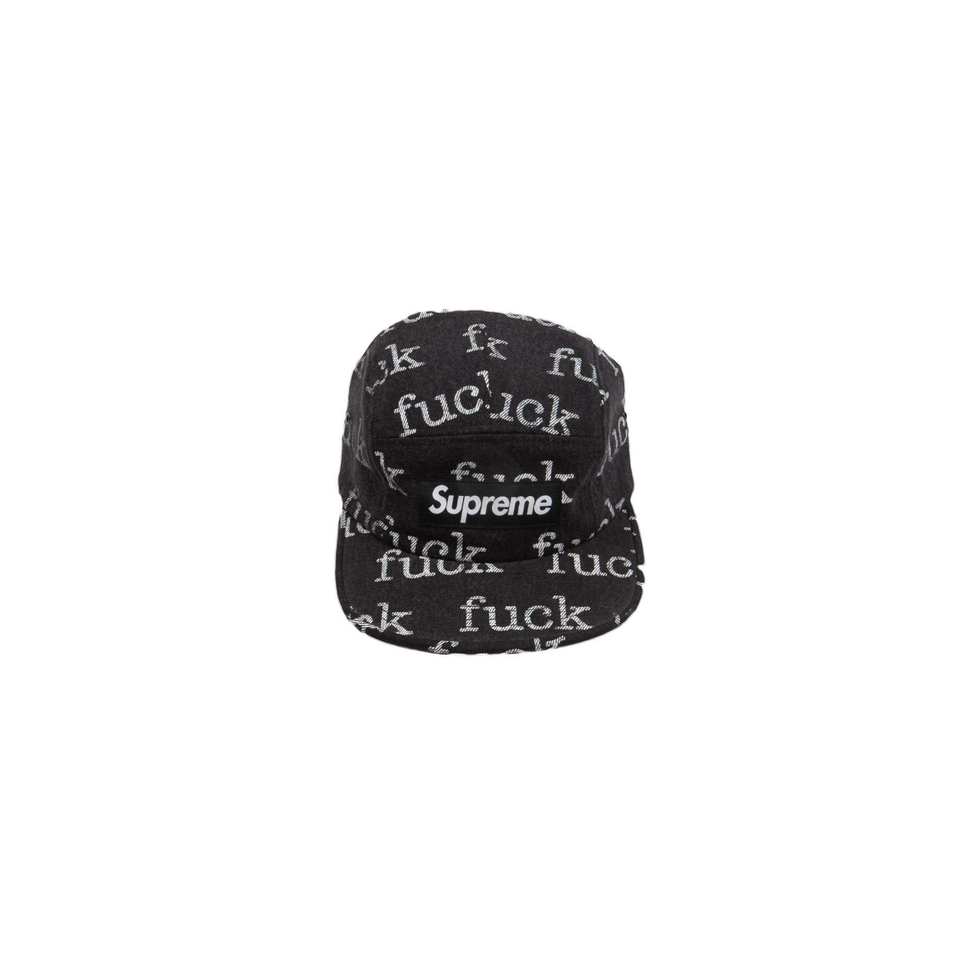 Supreme Black Fuck Denim Camp Cap