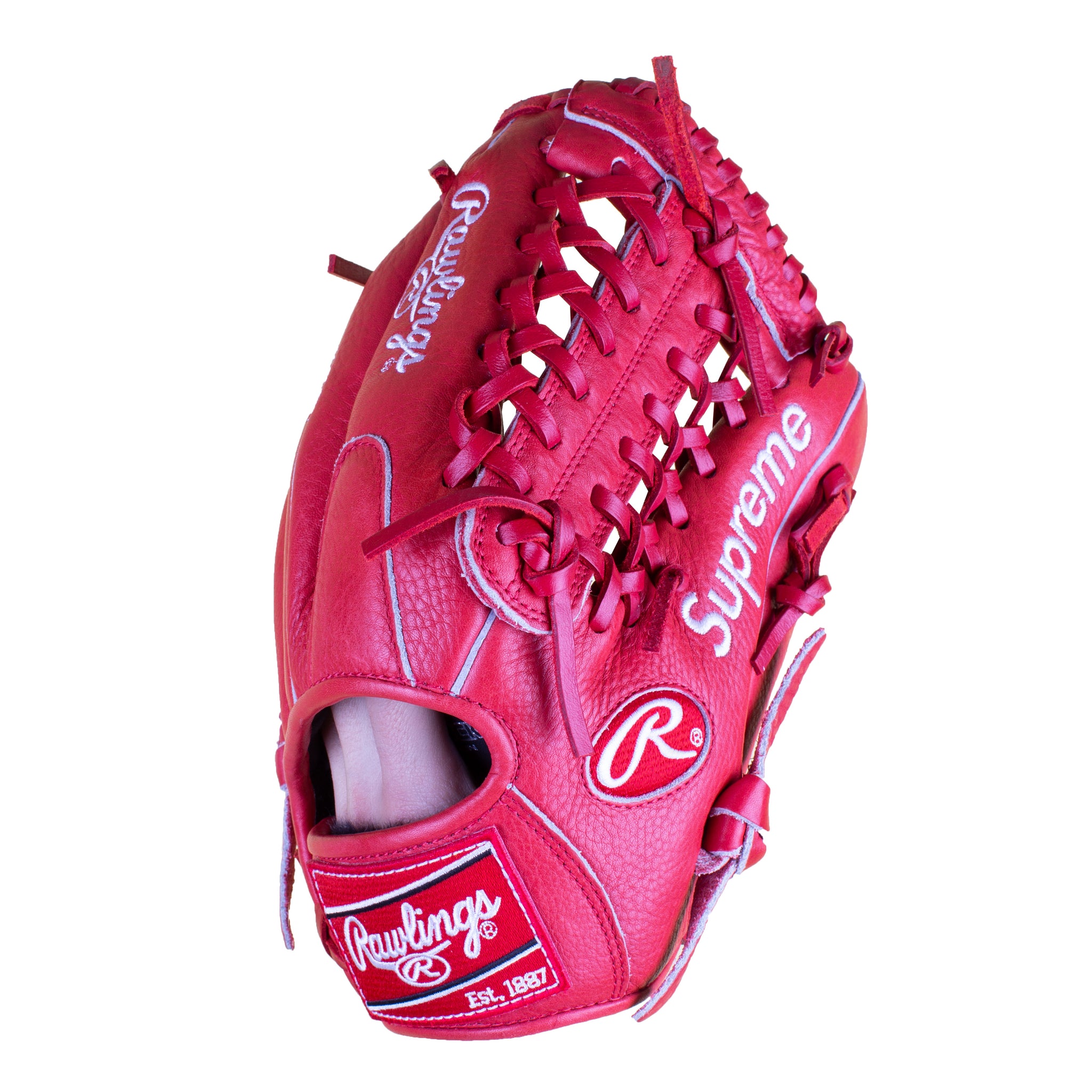 Louis Vuitton x Supreme Red Leather Baseball Gloves