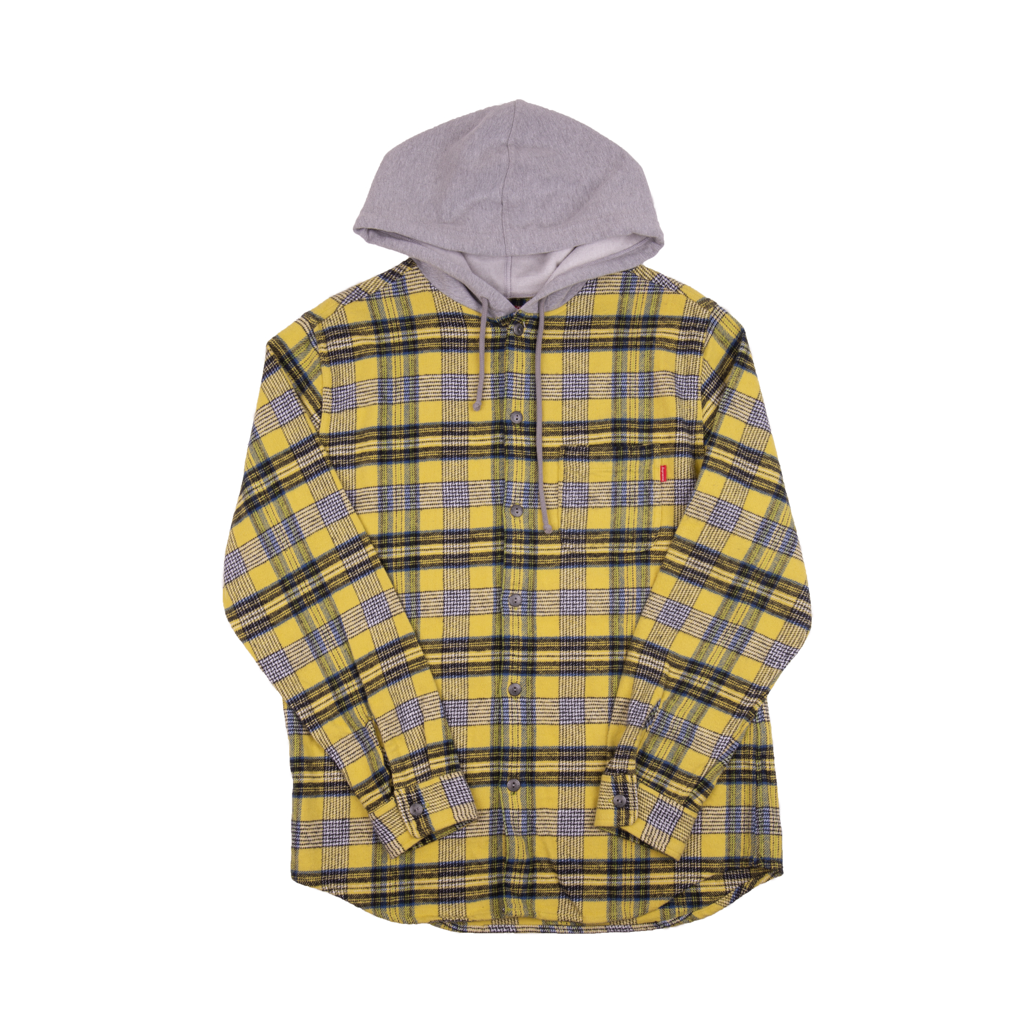 Supreme Green/Yellow Hooded Plaid Flannel