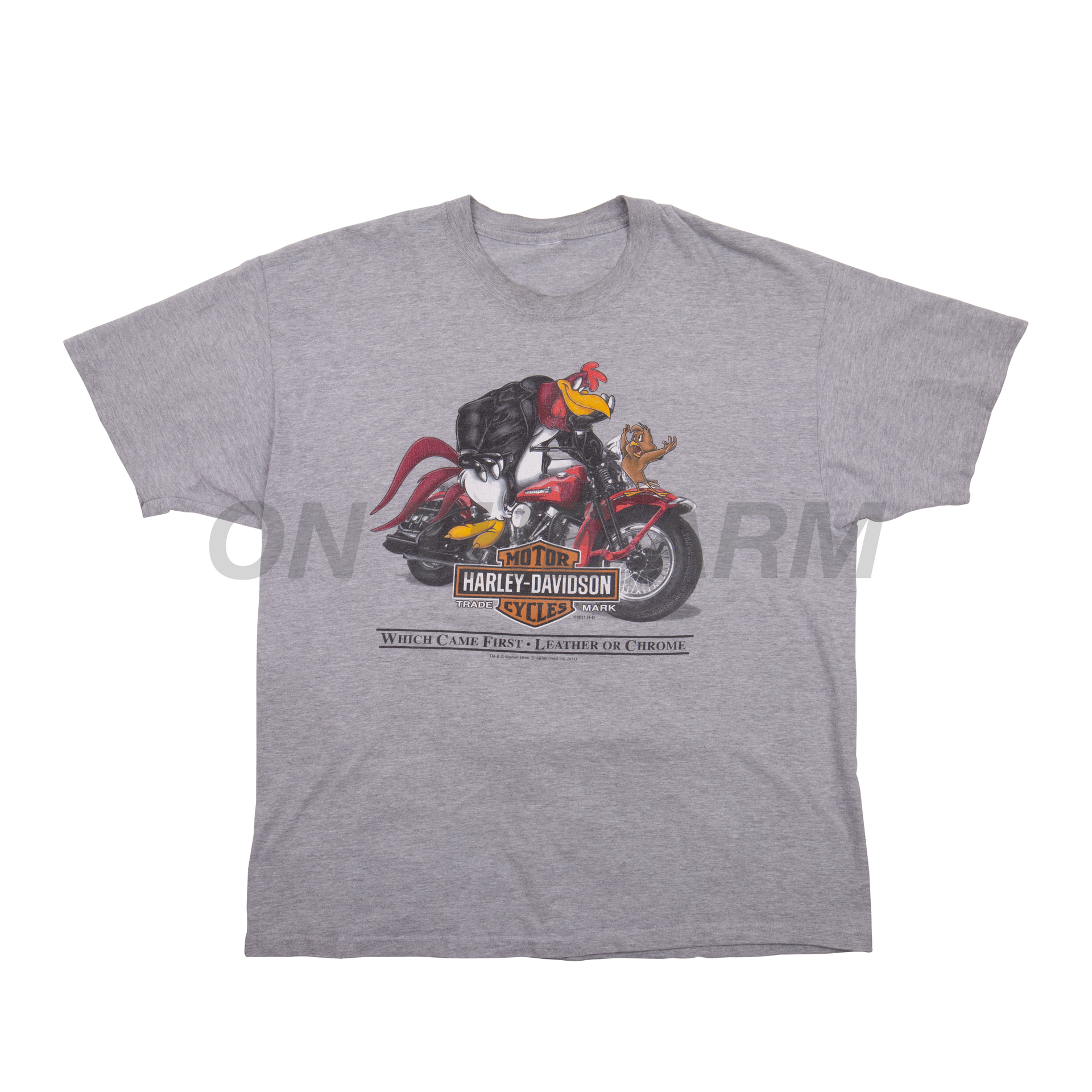 Vintage Grey Looney Tunes Harley Davidson Tee