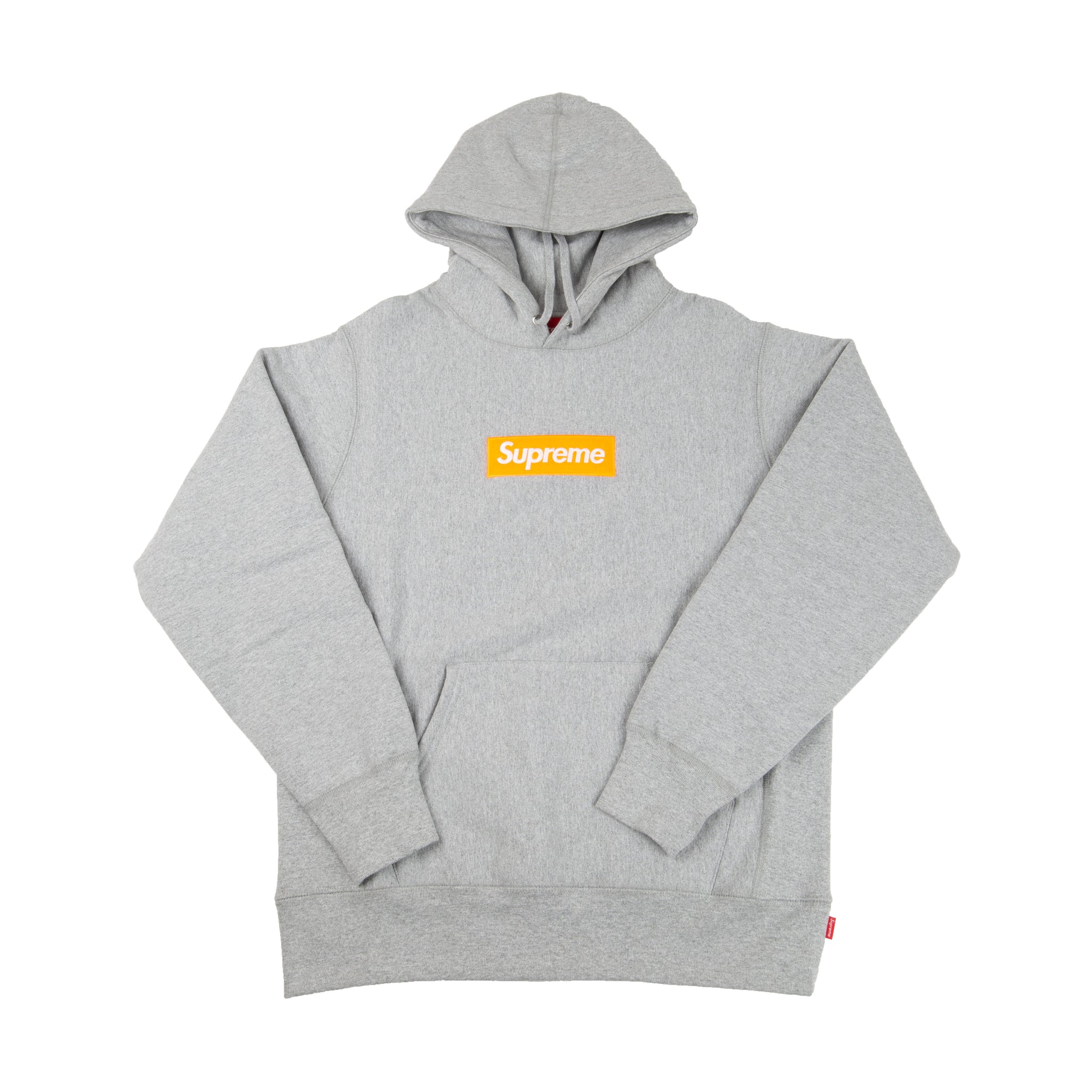 Supreme Grey / Orange Box Logo Hoodie