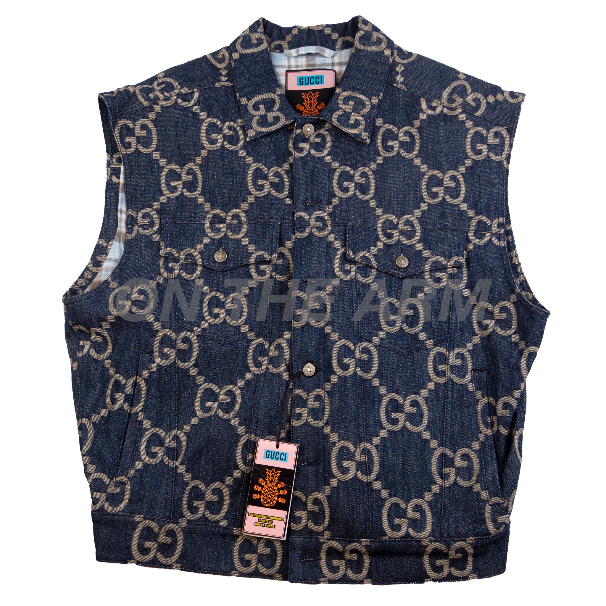 Gucci Blue GG Denim Vest – On The Arm