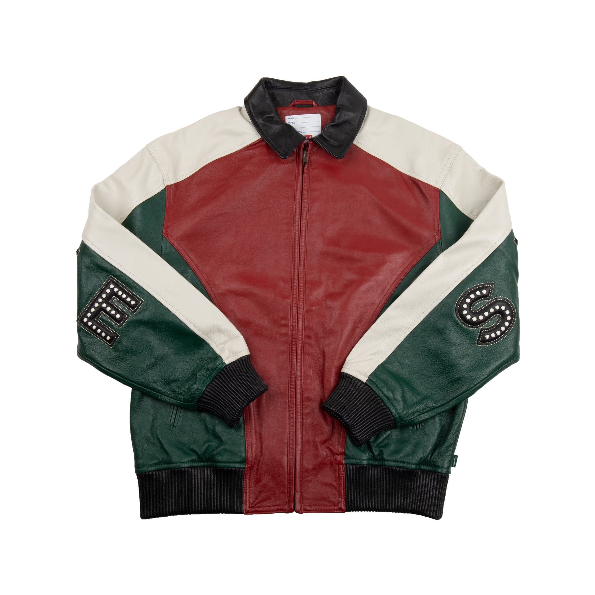 Supreme Green Studded Leather Jacket