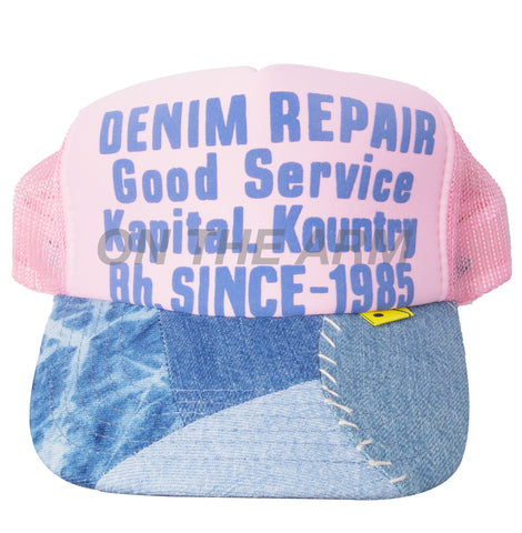 Kapital Pink/Blue Denim Trucker Hat