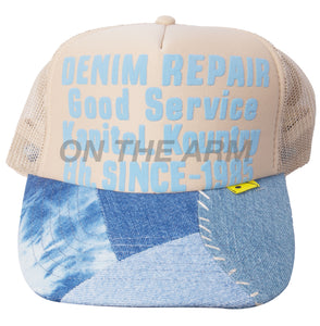 Kapital Beige/Blue Denim Trucker Hat