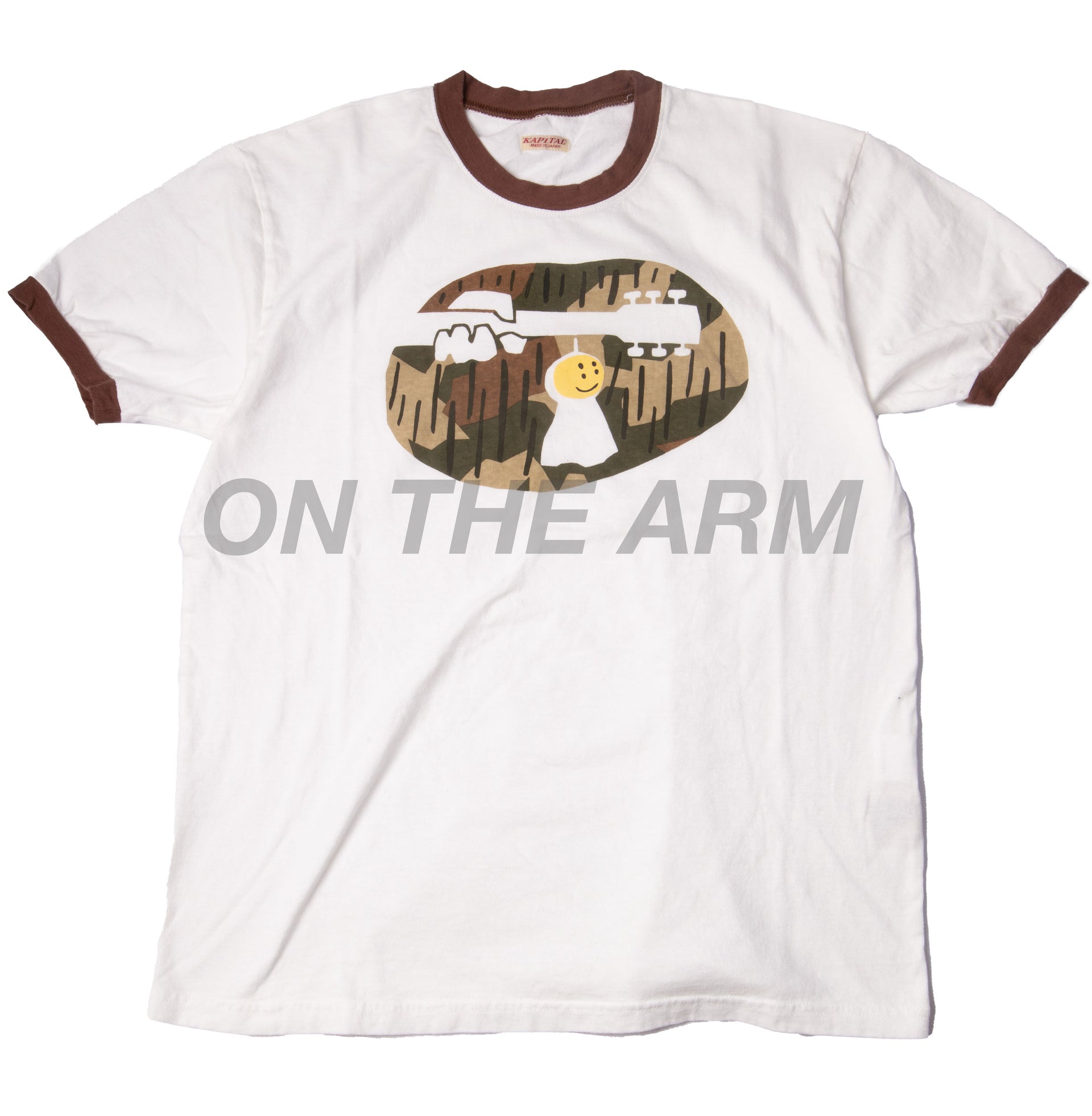 Kapital Kountry White/Brown Woodstock Ringer Tee