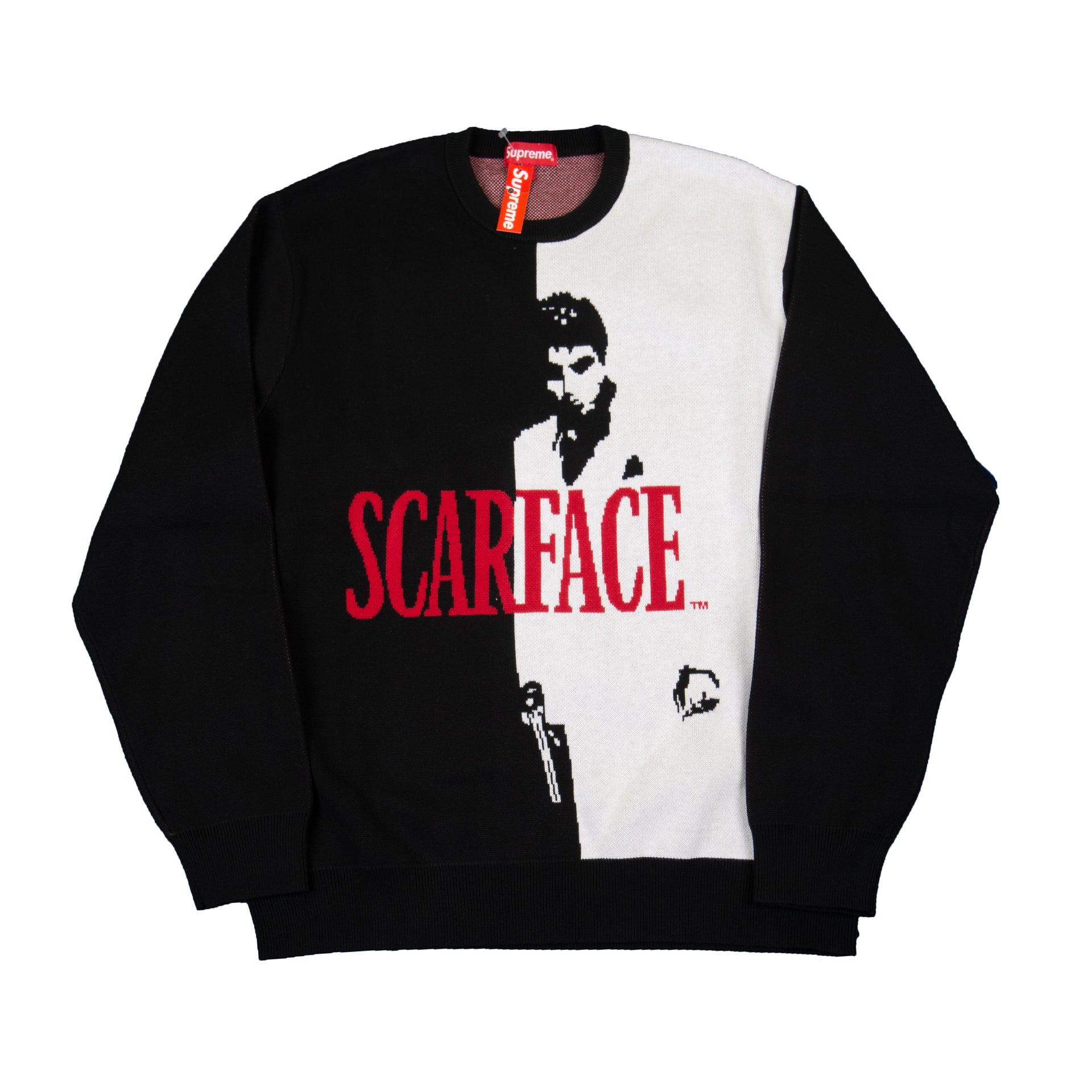 Supreme Black Scarface Split Knit Crew